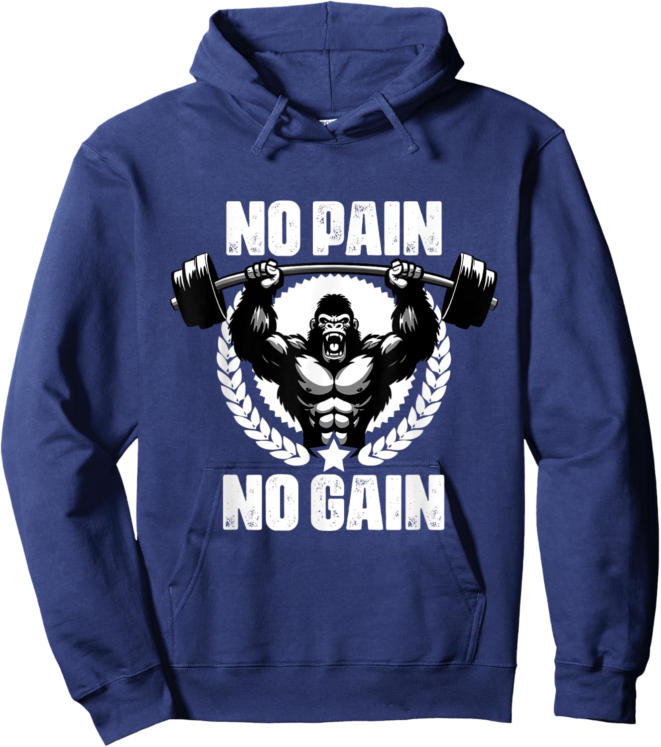 No Pain No Gain Weightlift Workouts Gym Quotes Gym Fitness Hoodie - Hoodie | Navy