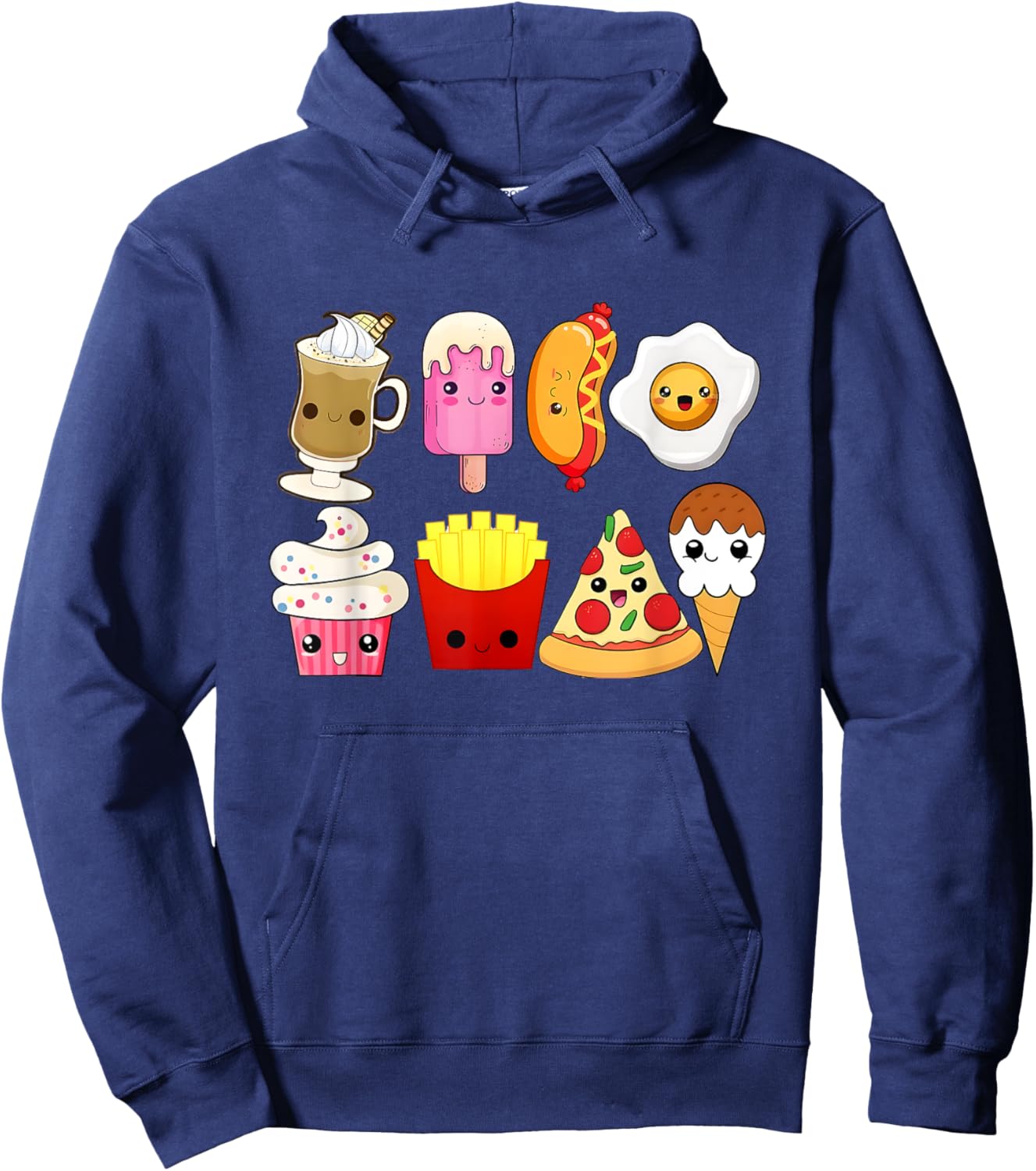 Cute Fast Food Lover Food Lover Gift Men Women Boy Girl Hoodie - Hoodie | Navy