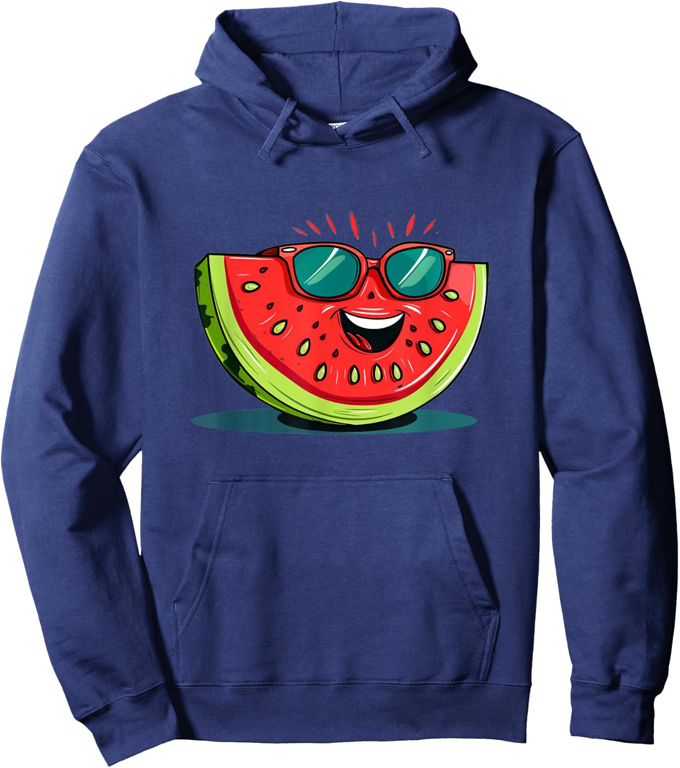 Awesome Watermelon Face with Sunglasses for Summer Fruits Women Girls Kids Hoodie - Hoodie | Navy