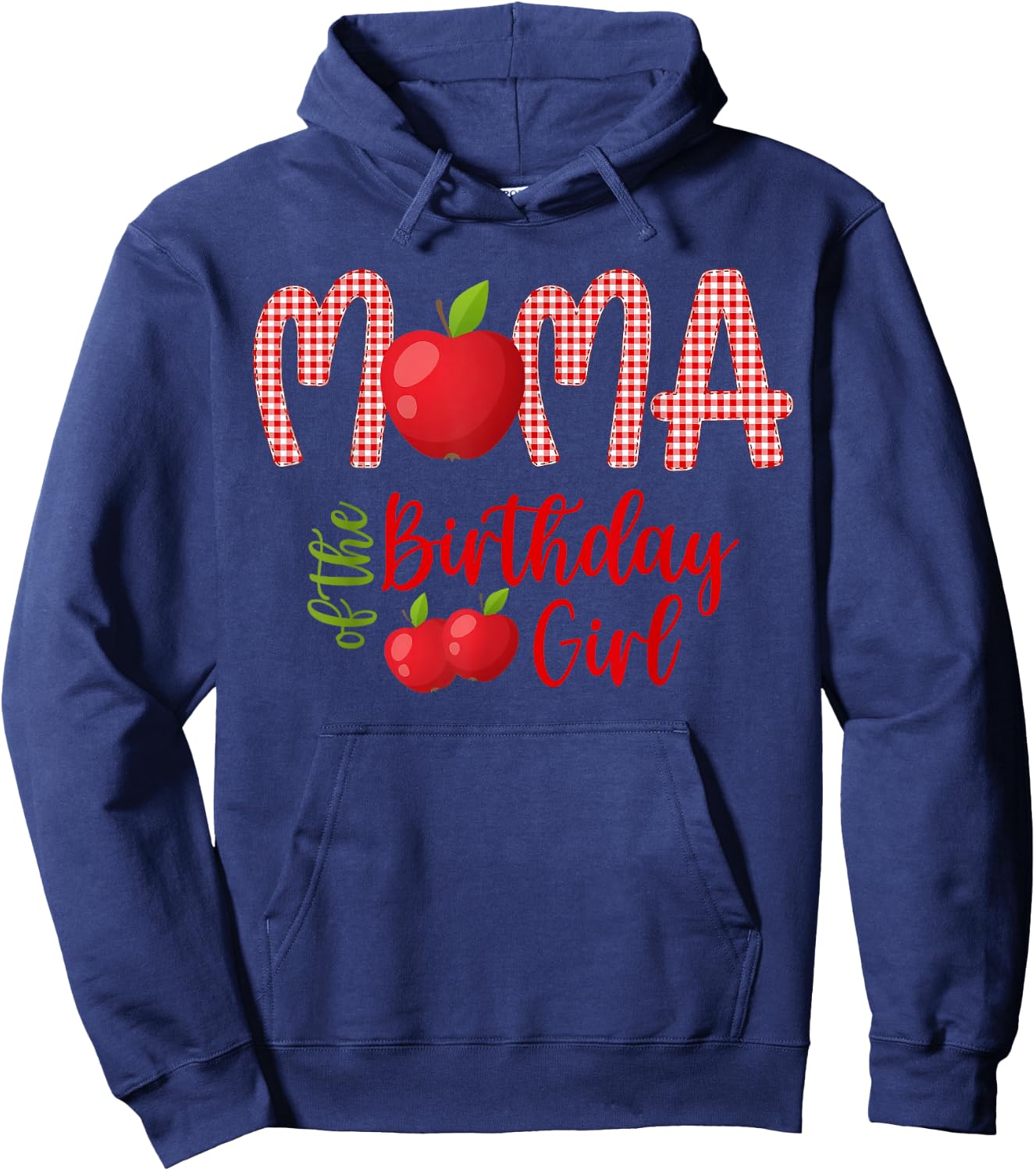 Mama Of The Birthday Girl First Birthday Girl Apple Family Hoodie - Hoodie | Navy