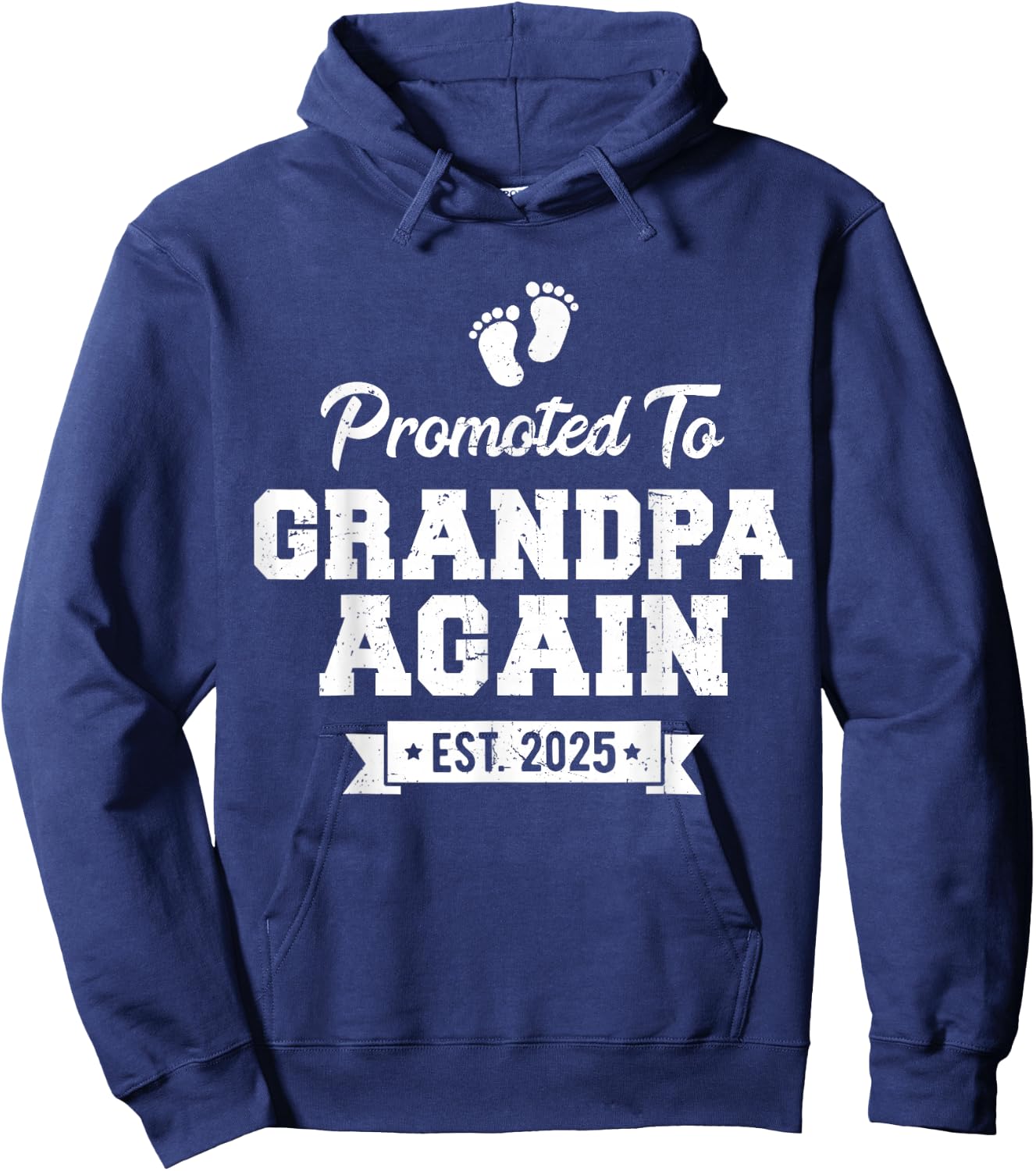 Promoted to Grandpa Again 2025 Soon To Be Grandfather Again Hoodie - Hoodie | Navy