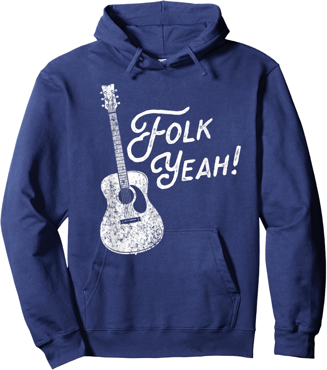 Folk Yeah! Funny Acoustic Guitar Music Lover Gift Hoodie - Hoodie | Navy