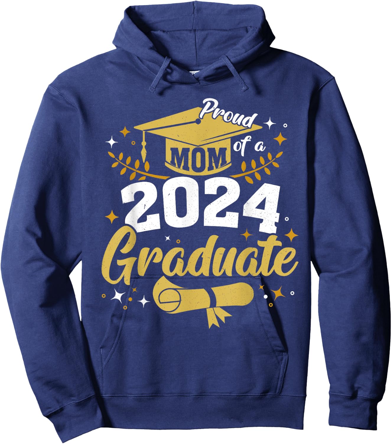Family Senior 2024 Proud Mom Of A Class Of 2024 Graduate Hoodie - Hoodie | Navy