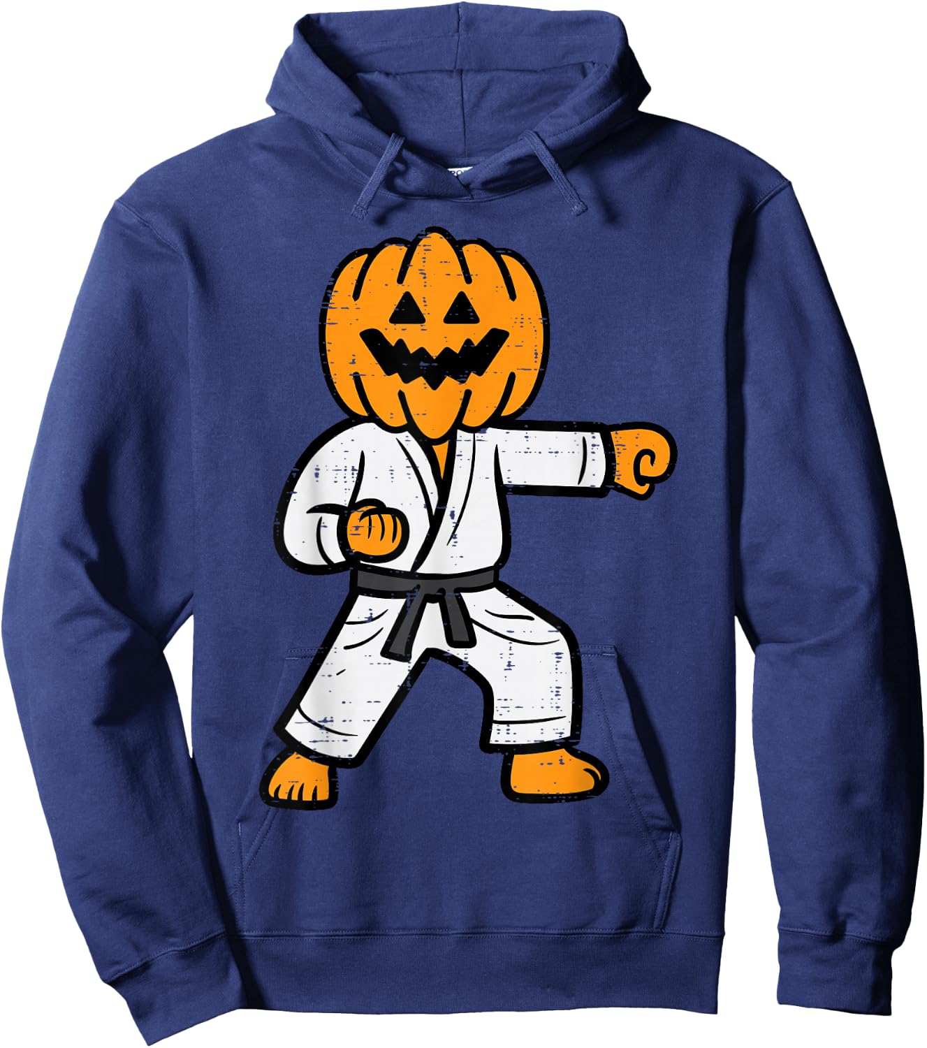 Halloween Karate Pumpkin Martial Arts Costume Men Boys Kids Hoodie - Hoodie | Navy