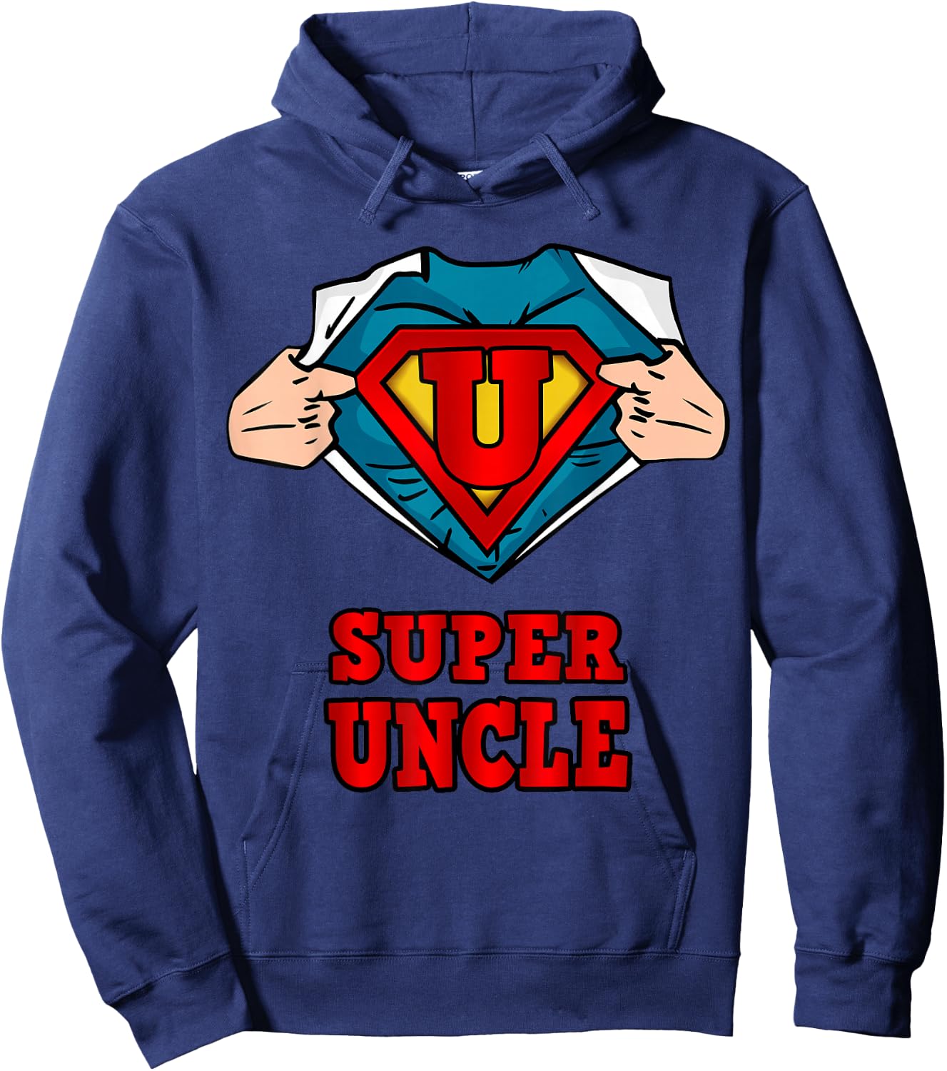Super uncle Superhero - Great Gift from niece and neph Hoodie - Hoodie | Navy