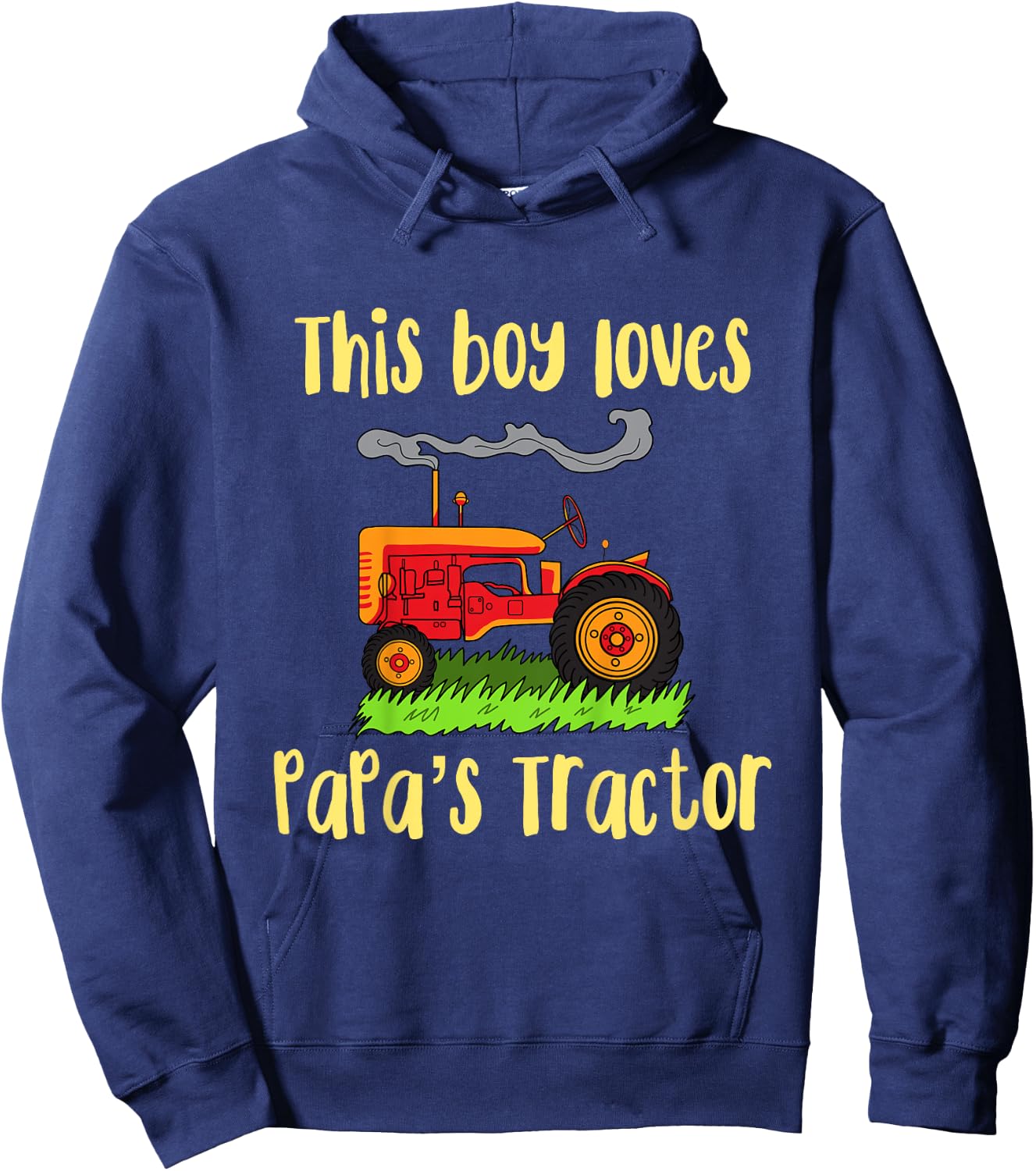 Kids Grandpas Tractor Gift- Just a boy who loves PaPa's Tractor Hoodie - Hoodie | Navy