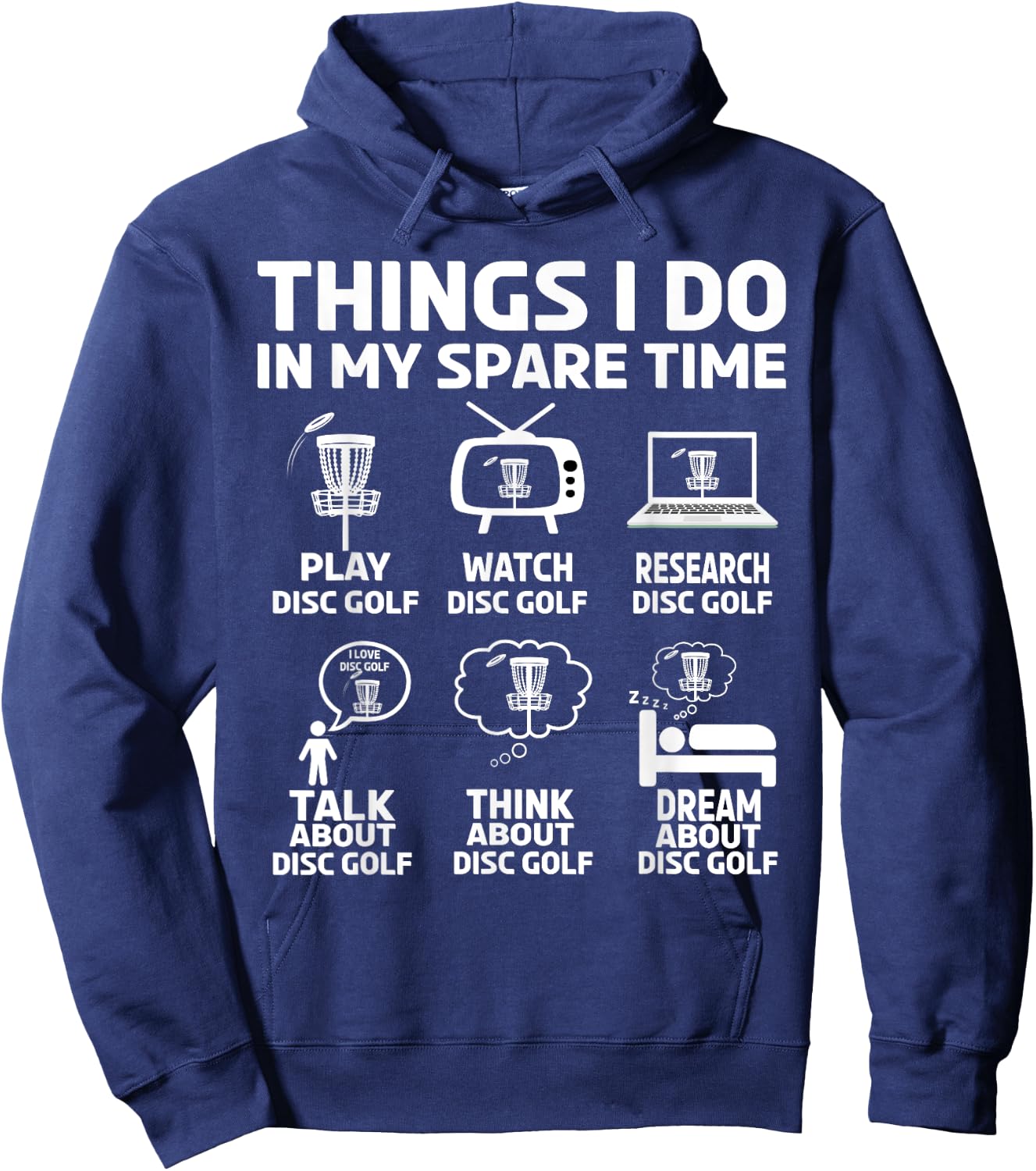 Funny disc golfing frolfing joke with disc golf tree basket Hoodie - Hoodie | Navy