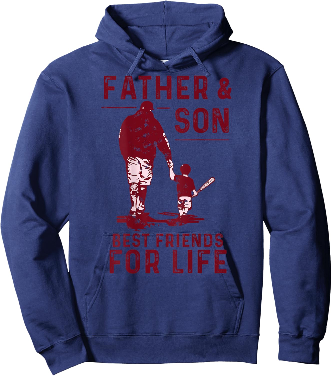 Father and Son Best Friends for life Baseball Player Dad Son Hoodie - Hoodie | Navy