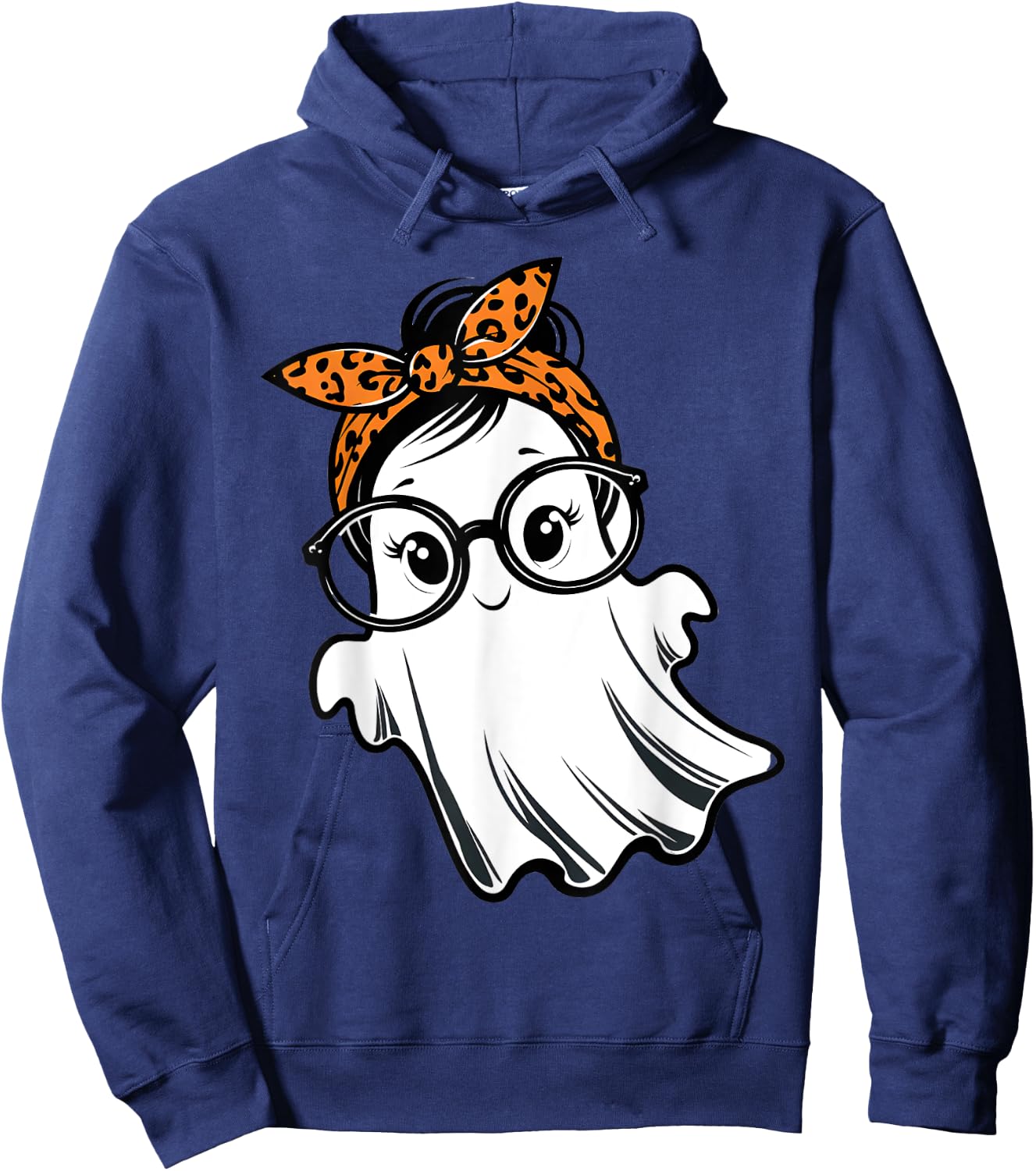 Halloween Ghost Glasses Girl Ghost Costume Eyeglass Women Hoodie - Hoodie | Navy