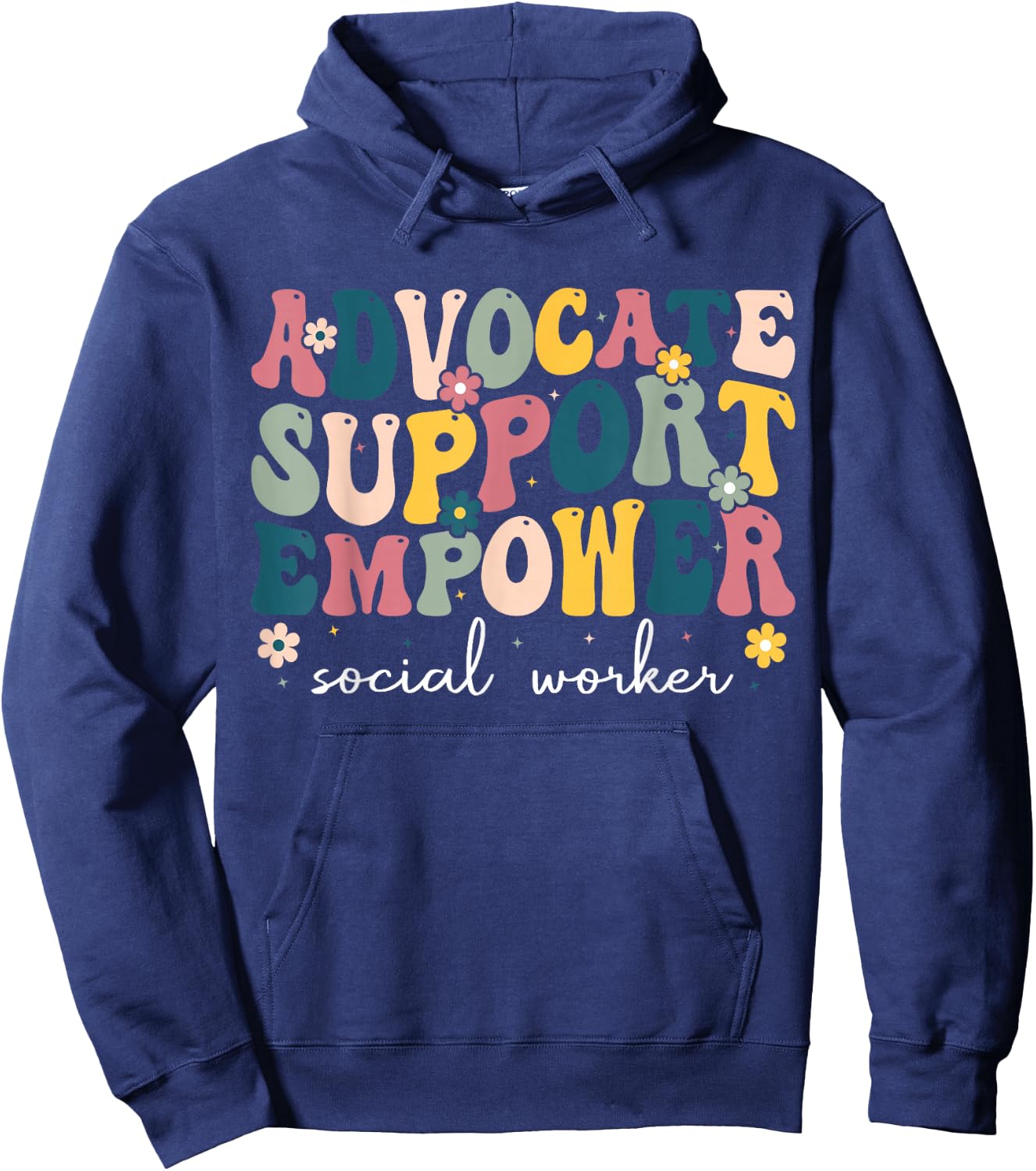 Advocate Support Empower Cute Social Worker Graduation MSW Hoodie - Hoodie | Navy