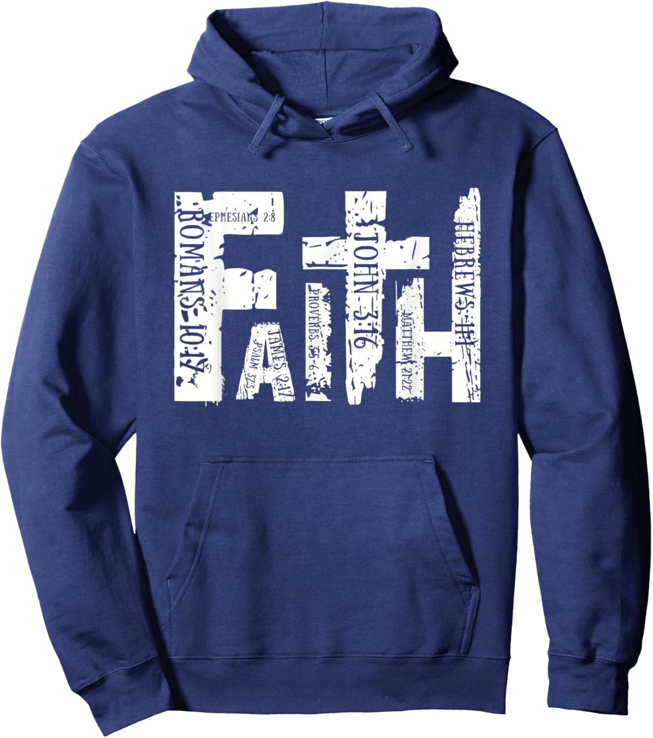 Retro Faith Religious Christian Cross Graphic Women Hoodie - Hoodie | Navy