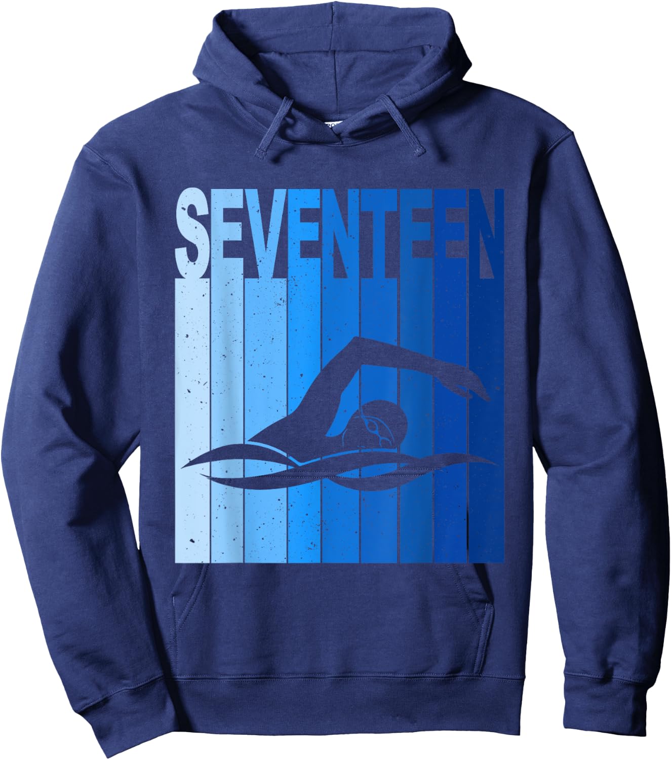 17th Birthday Swimming 17 Year Old Birthday Swimmer Hoodie - Hoodie | Navy
