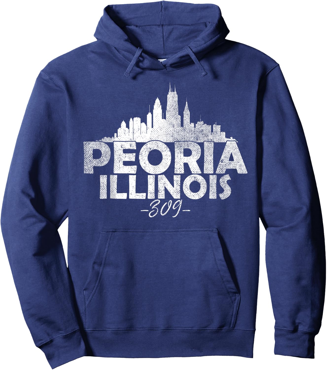 Peoria Illinois IL | Skyline Hoodie - Hoodie | Navy