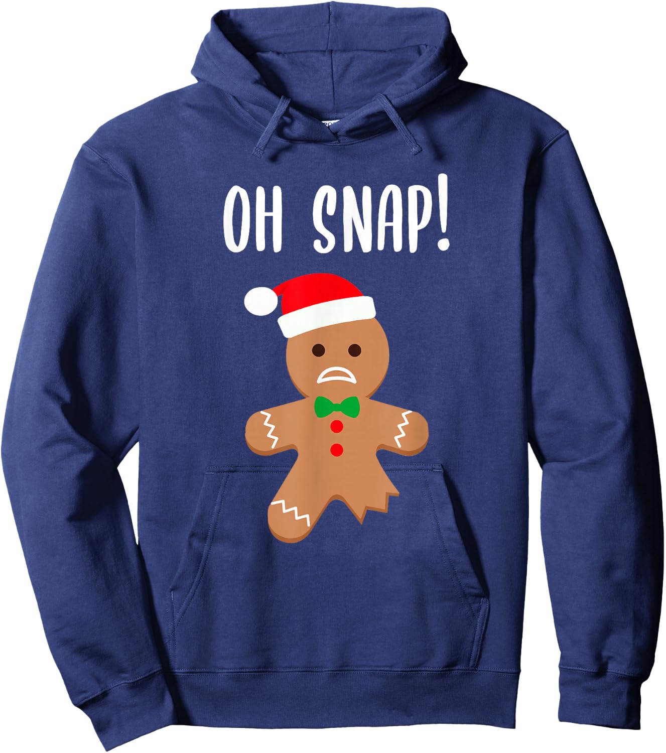 Funny Christmas Gingerbread Man Oh Snap Outfit Pajama Hoodie - Hoodie | Navy