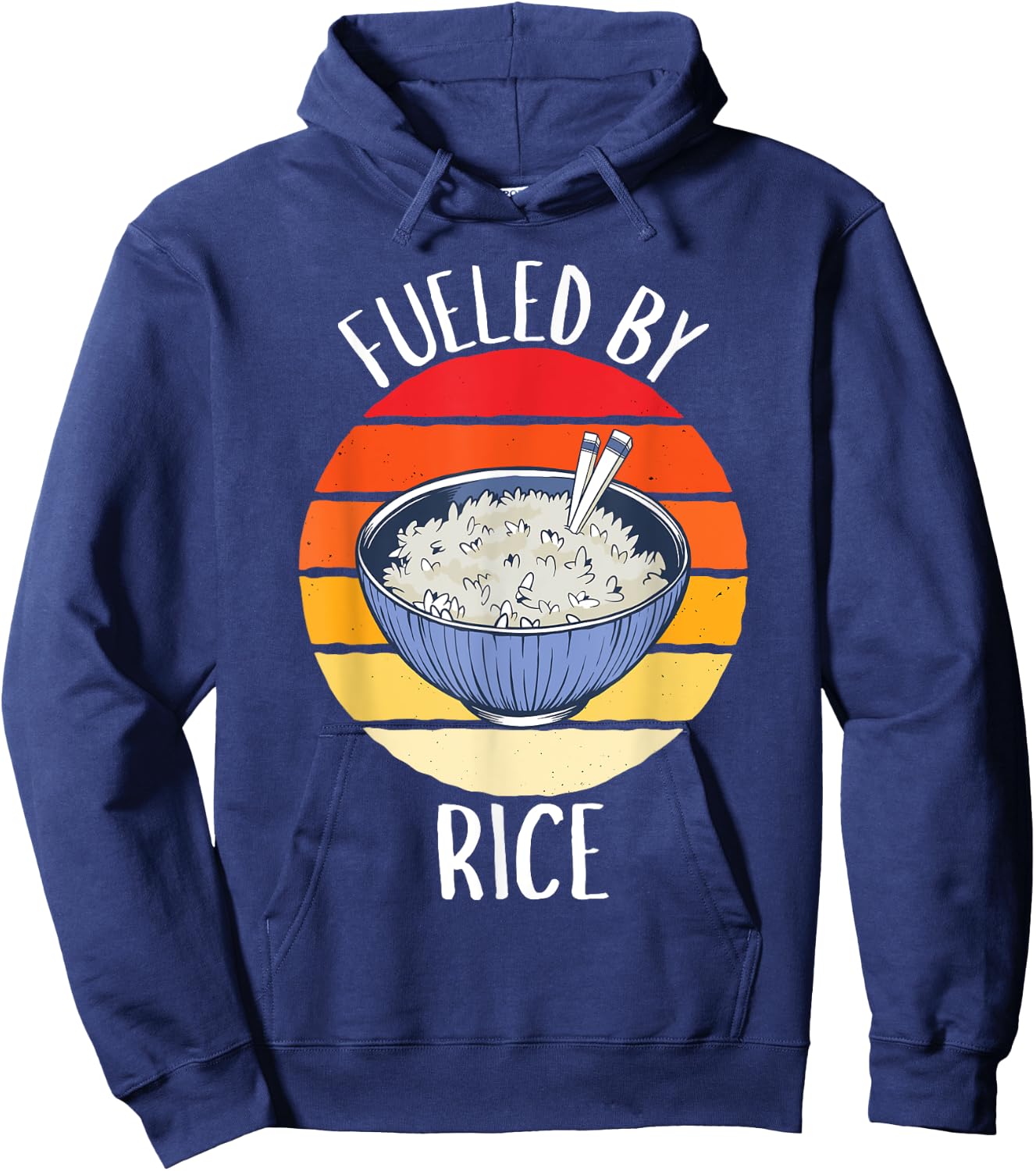 Retro Fueled By Rice Vintage Rice Lover Hoodie - Hoodie | Navy