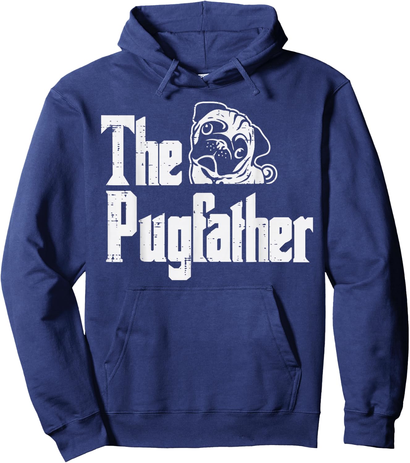 Fathers Day The Pug Father Pug Daddy Papa Fur Dad Dog Owner Hoodie - Hoodie | Navy