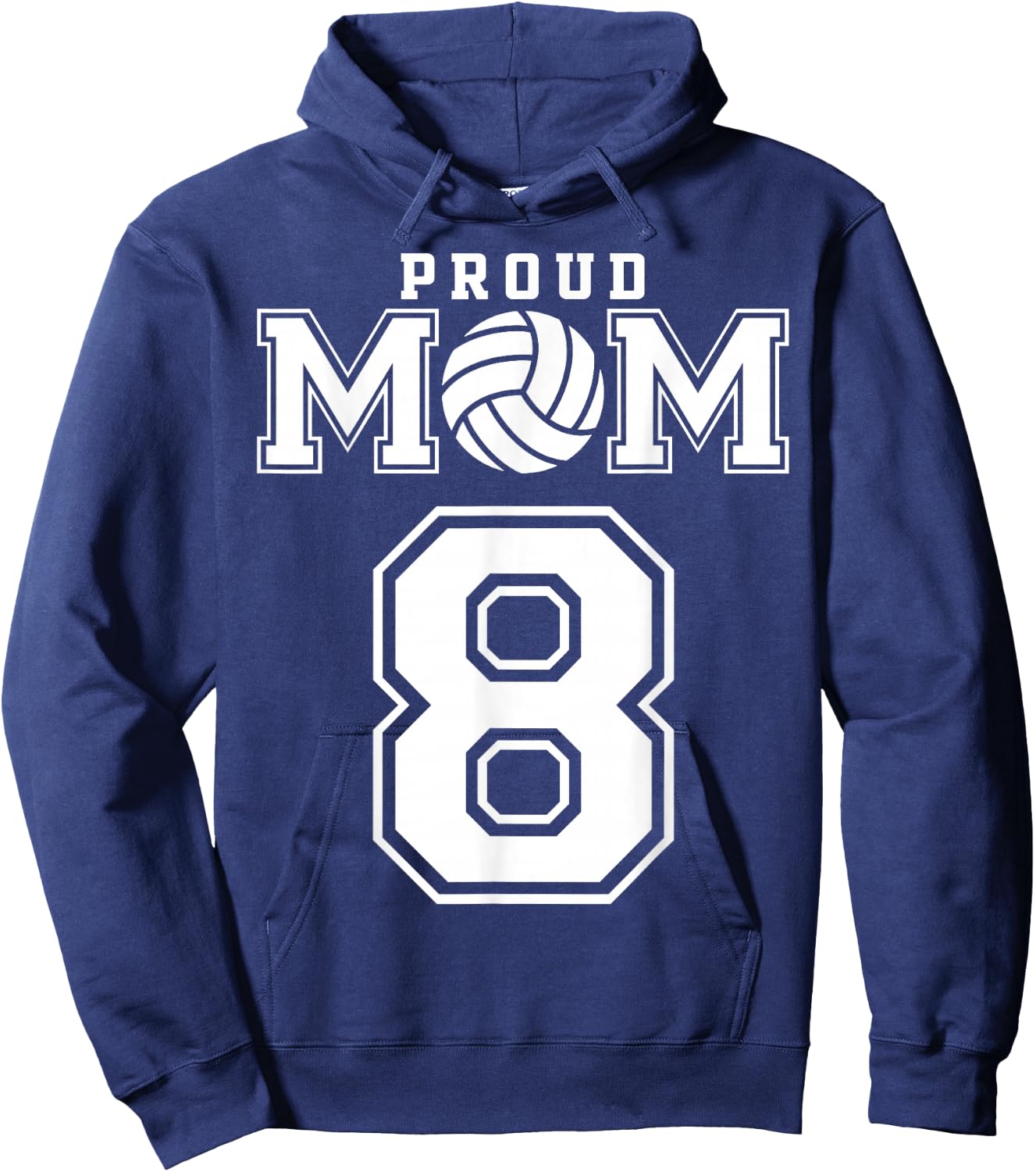 Custom Proud Volleyball Mom Number 8 Personalized Women Hoodie - Hoodie | Navy