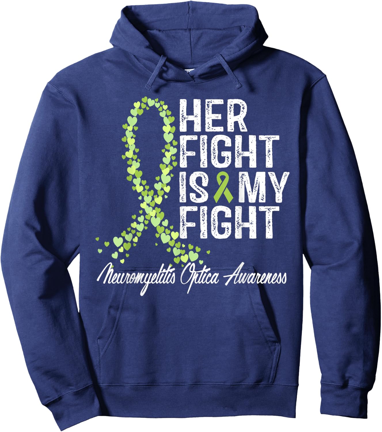 Neuromyelitis Optica Awareness Her Fight NMO Warrior Support Hoodie - Hoodie | Navy