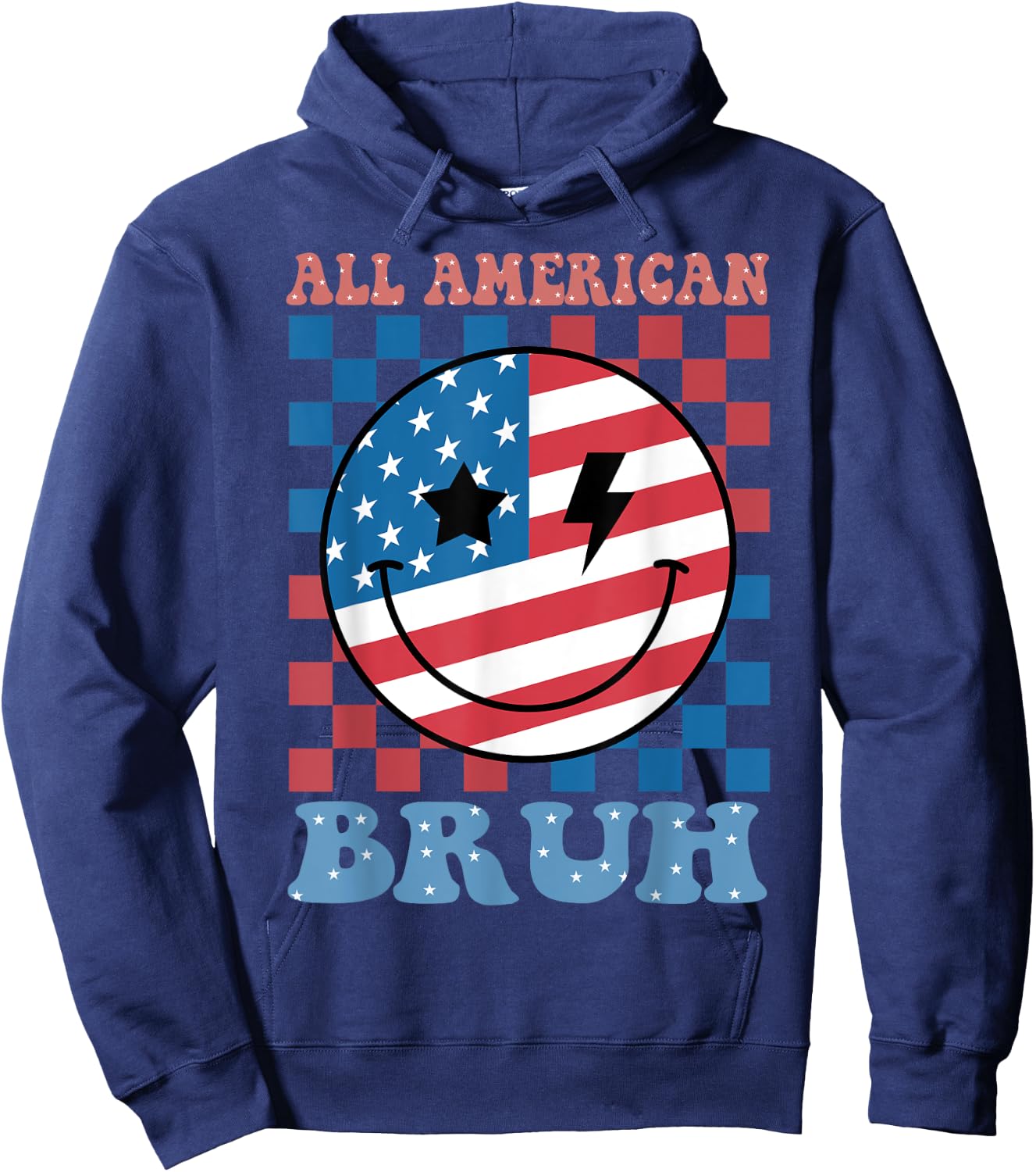All American Bruh 4th July-Shirt USA Flag Funny Boy Toddler Hoodie - Hoodie | Navy