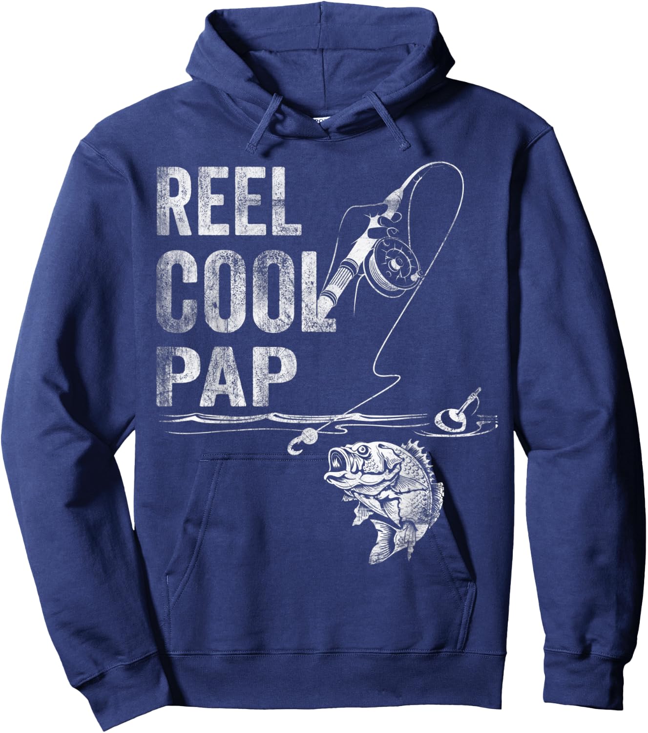 Reel Cool Pap Fish Fishing Shirt Father's Day Gift Hoodie - Hoodie | Navy