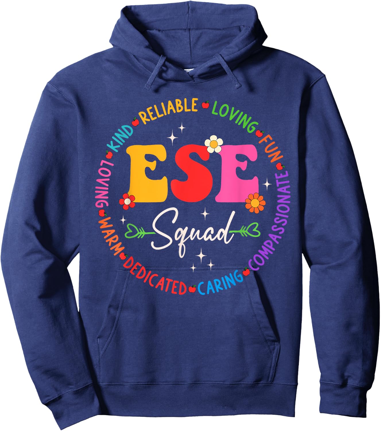 ESE Squad First Last Day Team Teacher Student Tribe Men Women Girls Kids Hoodie - Hoodie | Navy