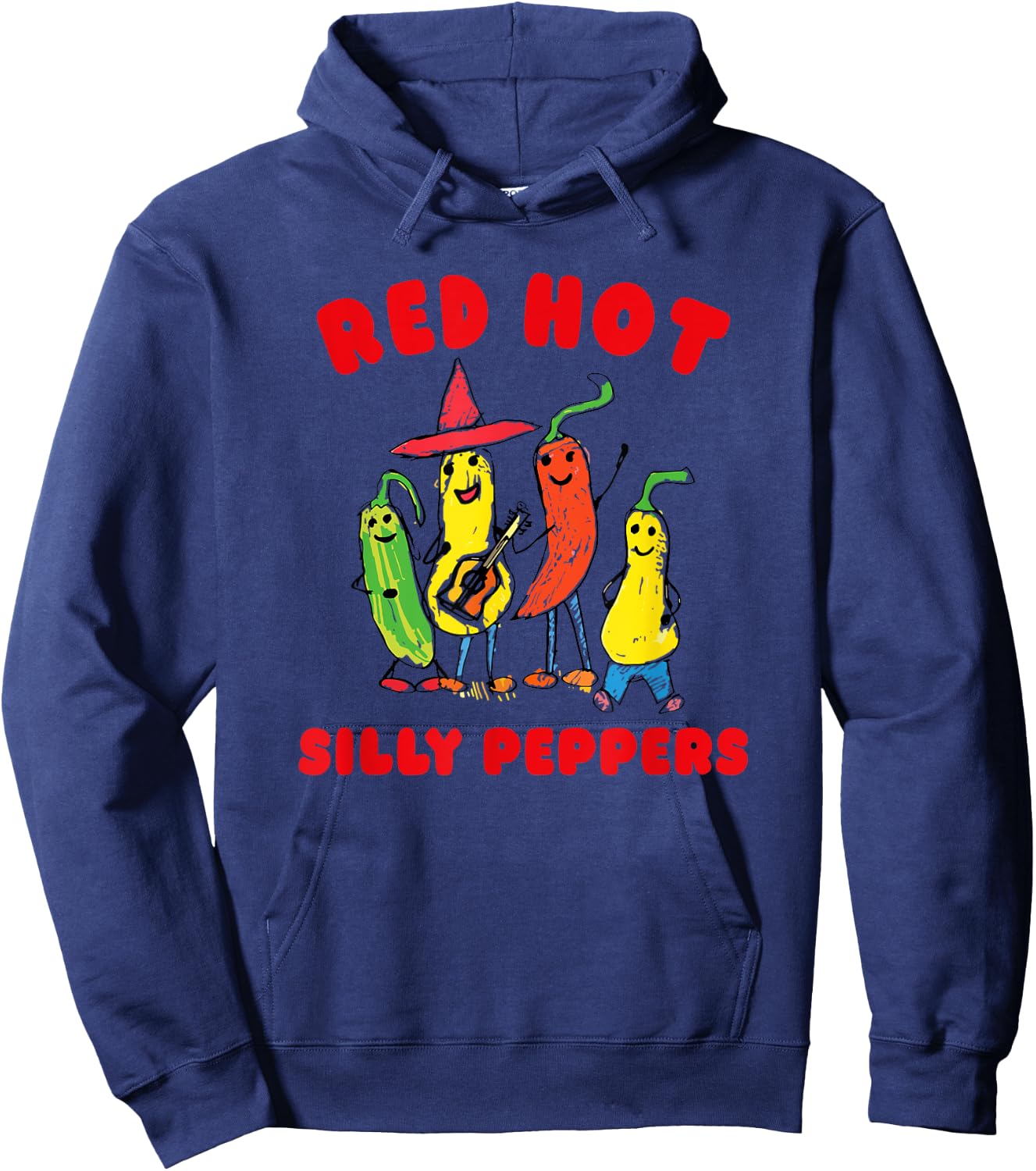 Red Hot Silly Peppers, Funny Hoodie - Hoodie | Navy