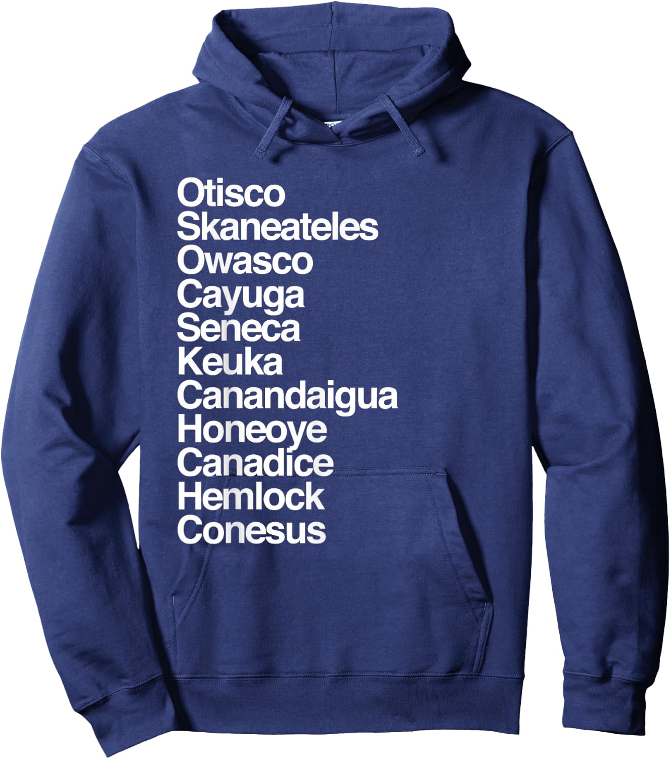 Finger Lakes NY Finger Lakes Region Cayuga Seneca Keuka Hoodie - Hoodie | Navy