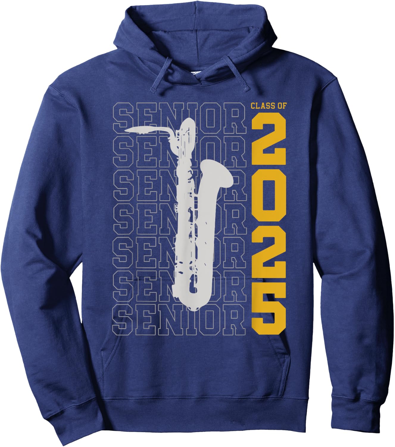Class of 2025 Senior Baritone Saxophone for Bari Sax Player Hoodie - Hoodie | Navy