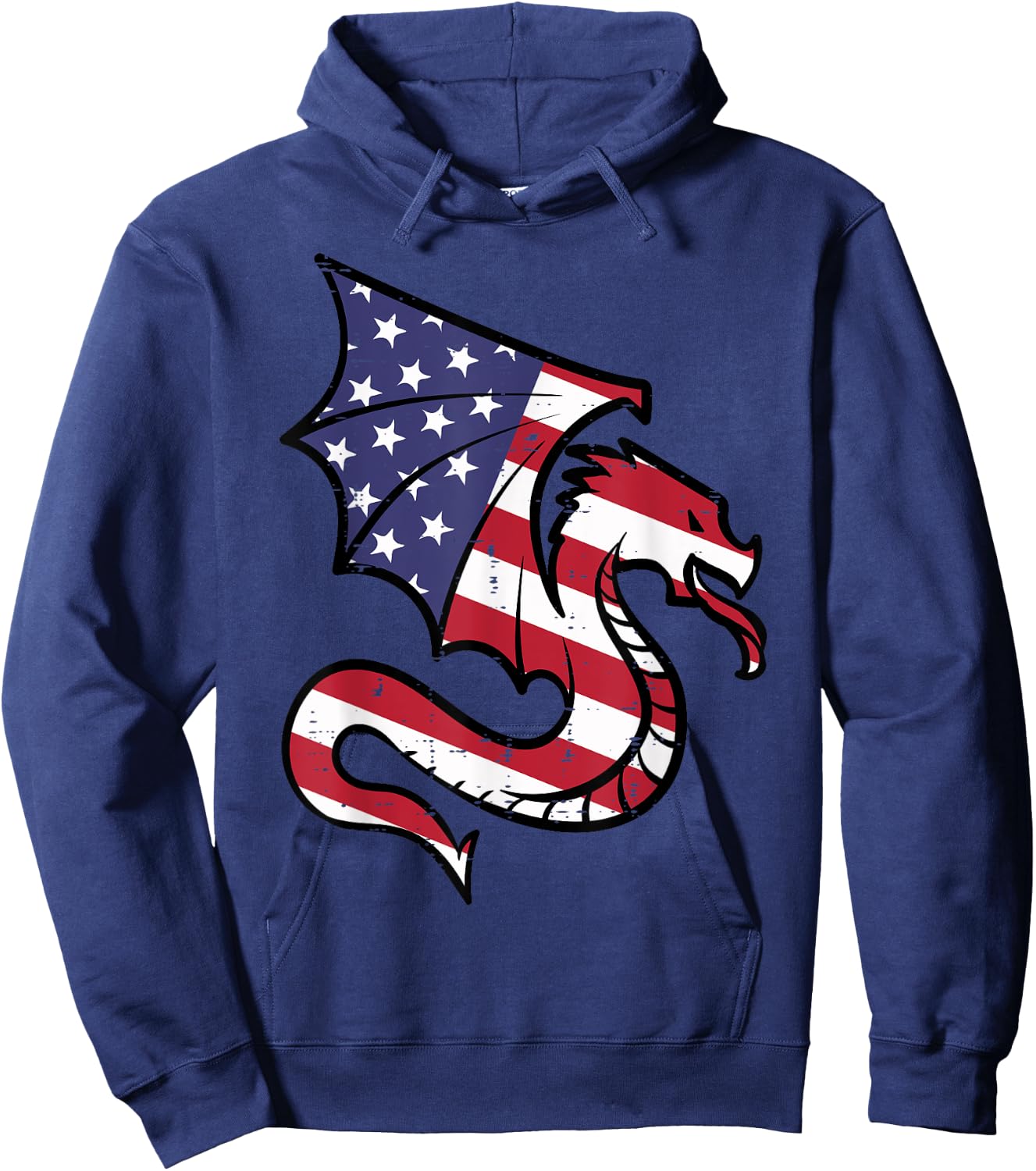 4th Of July Dragon American Flag Patriotic Men Women Kids Hoodie - Hoodie | Navy