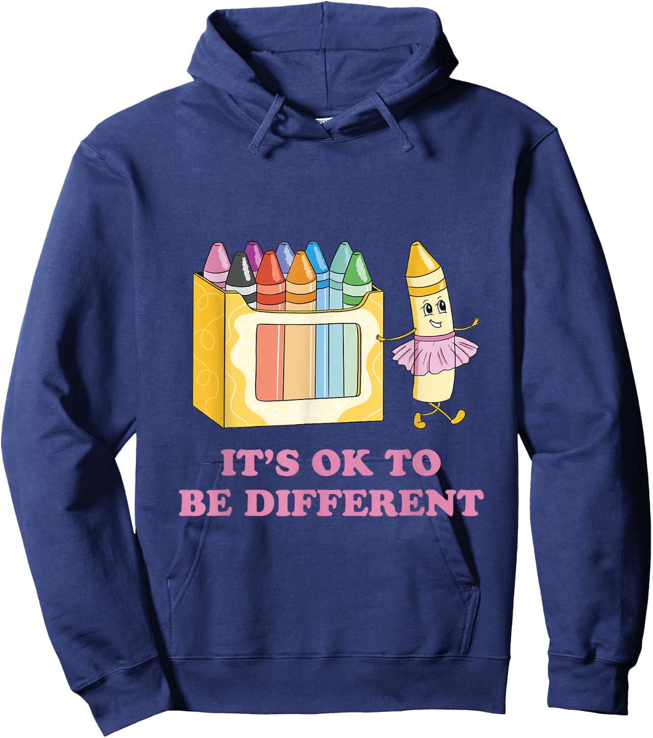 It's OK to be Different Crayons Autism Awareness Month Hoodie - Hoodie | Navy