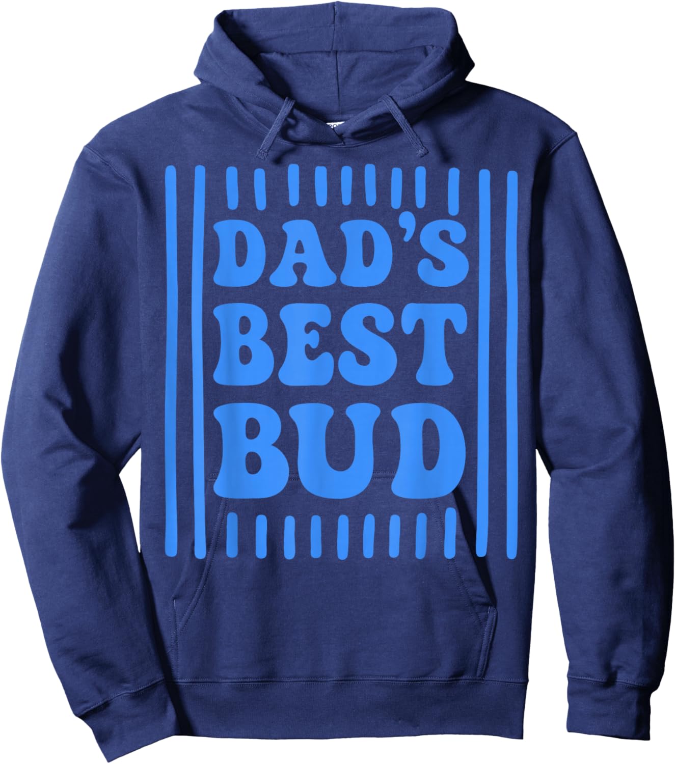 Striped Dad's Best Bud Boys Youth Kids Father's Day Hoodie - Hoodie | Navy