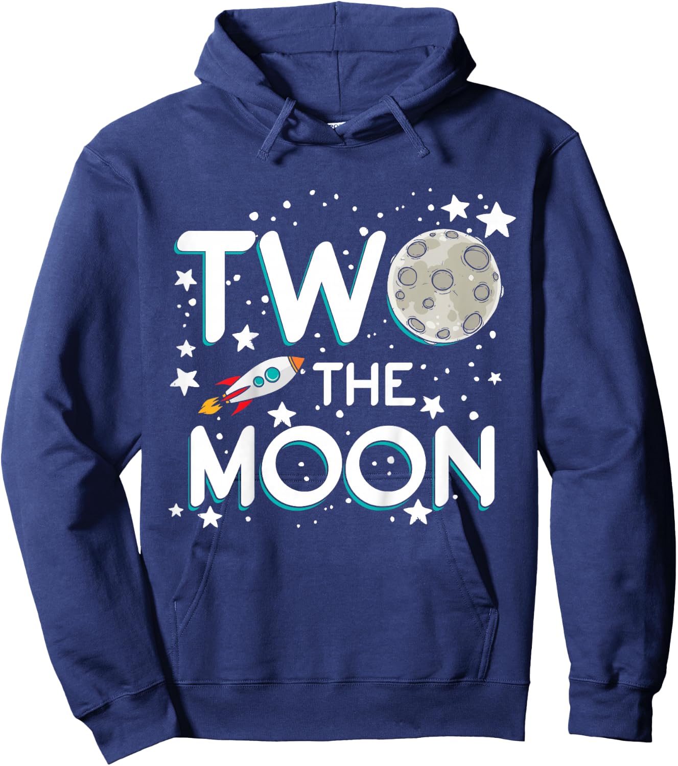 Two The Moon Toddler 2nd Birthday Gift 2 Year Old Hoodie - Hoodie | Navy