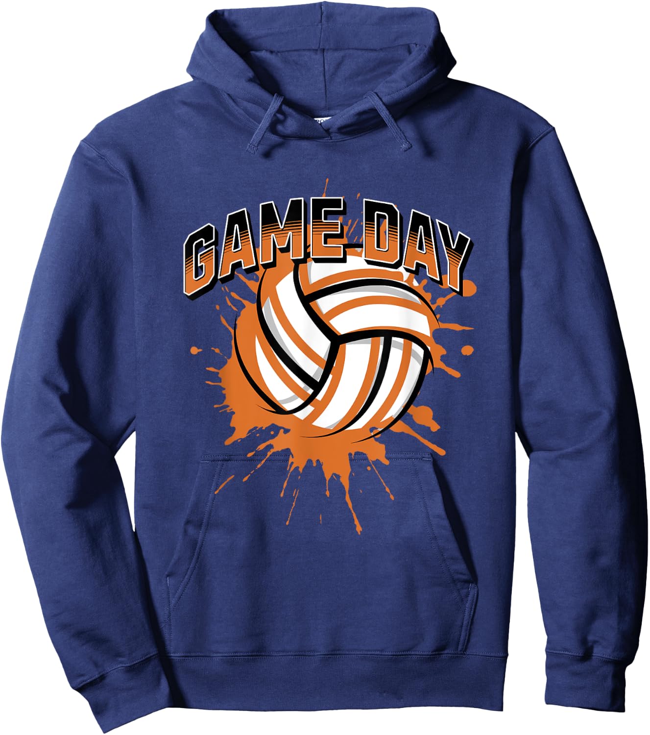 Volleyball Parents Team Game Day Orange Black & Gray Art Hoodie - Hoodie | Navy
