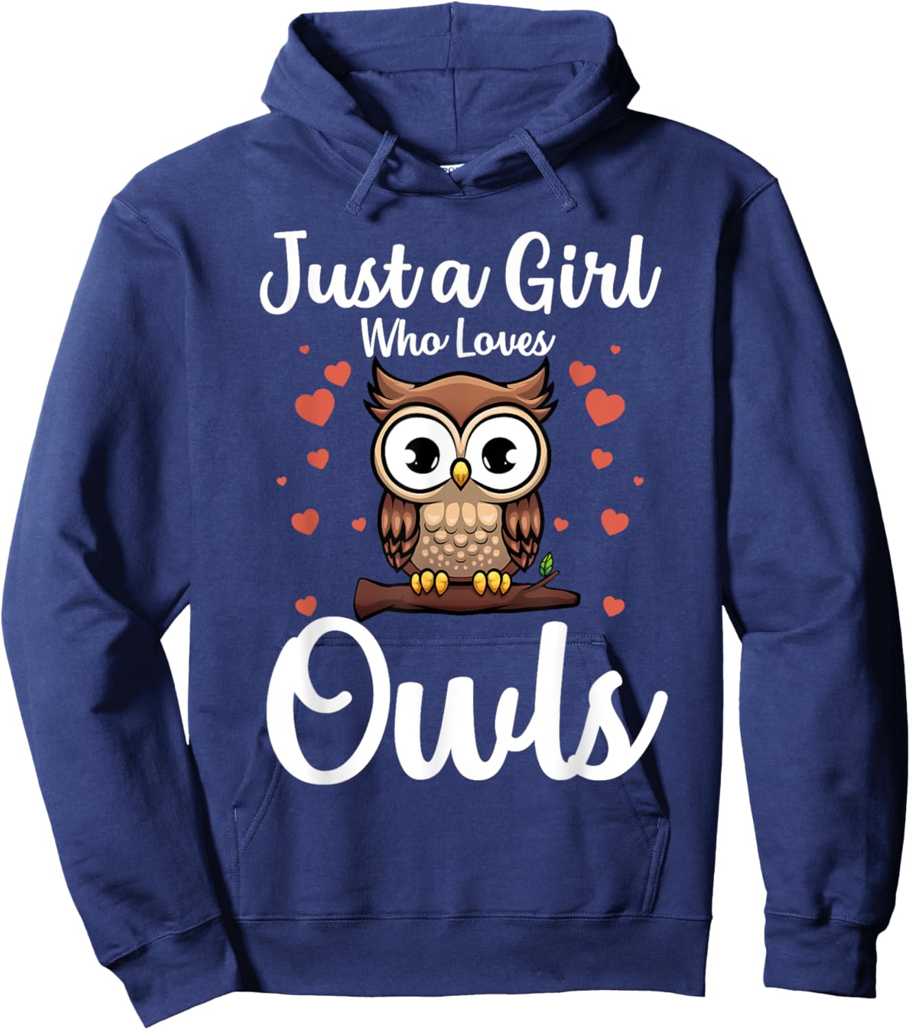 Funny Owl Themed Art Girls Kids Owl Lover Hoodie - Hoodie | Navy