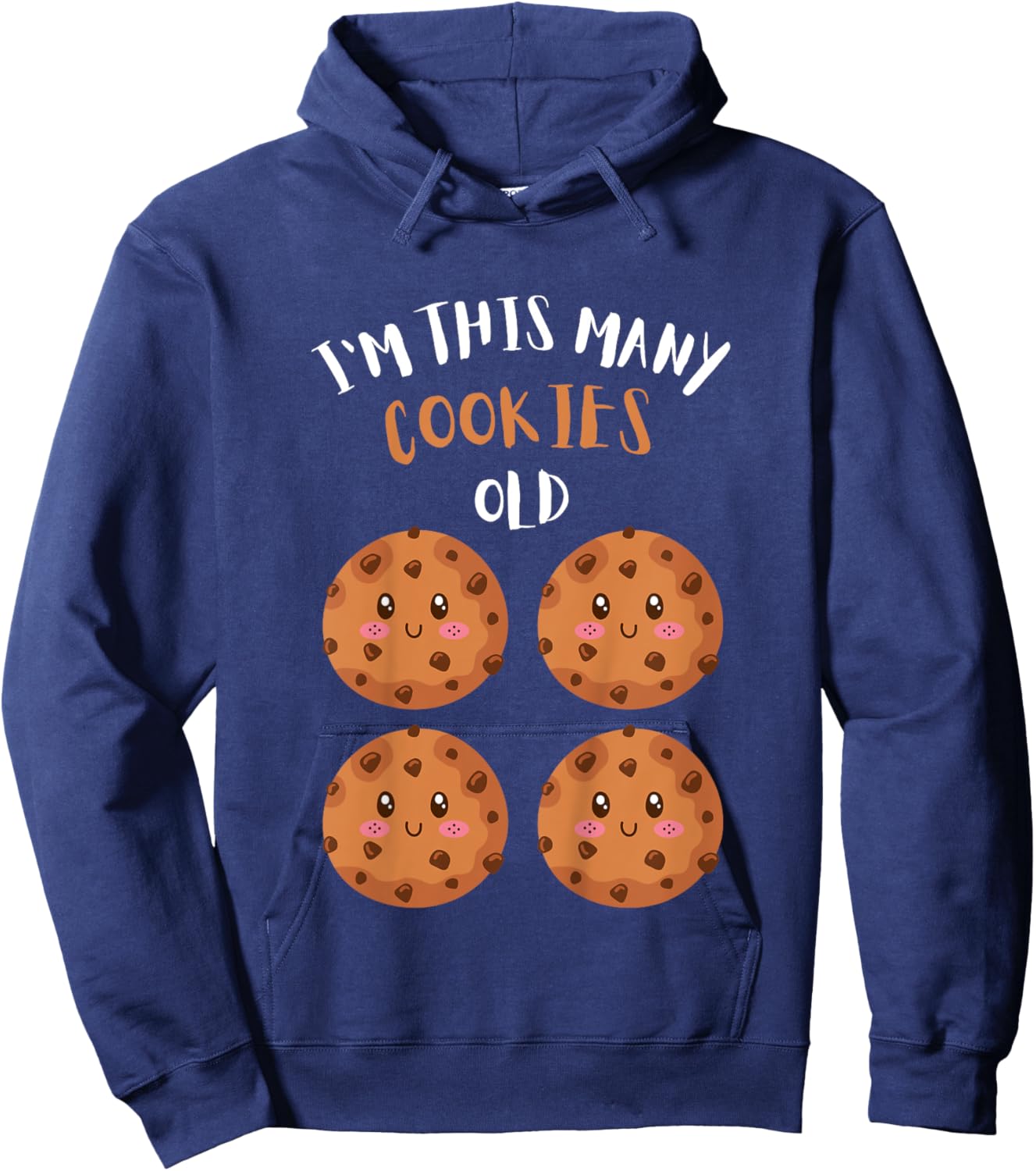Kids I'm This Many Cookies Old Cookie 4th Birthday 4 Years Old Hoodie - Hoodie | Navy