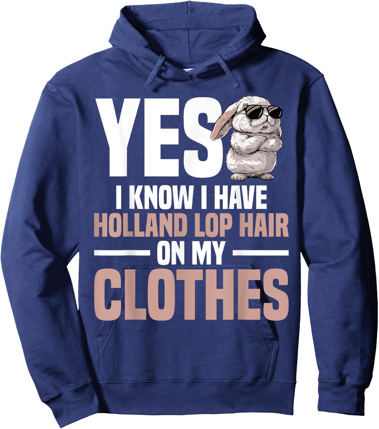 Holland Lop Bunny Owner Stuffed Animal Holland Lop Bunny Hoodie - Hoodie | Navy