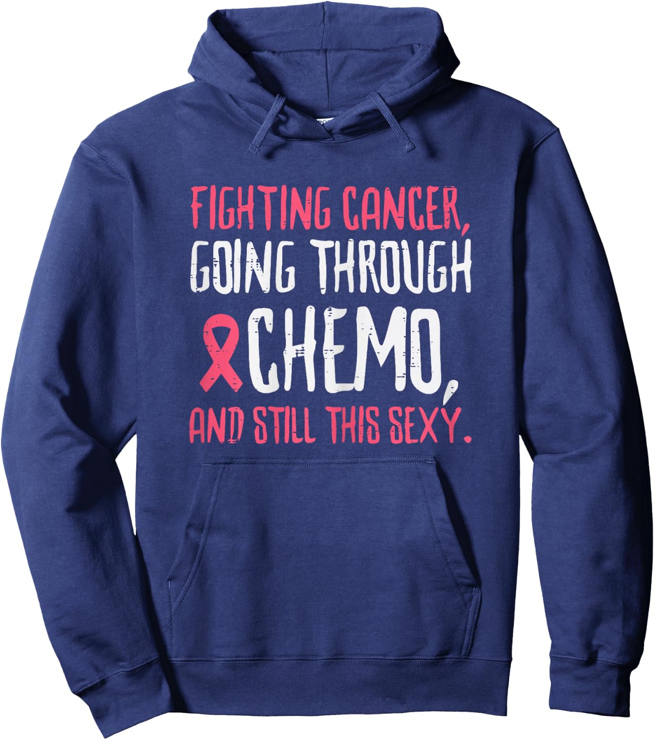 Fighting Breast Cancer Chemo Funny Warrior Awareness Women Hoodie - Hoodie | Navy
