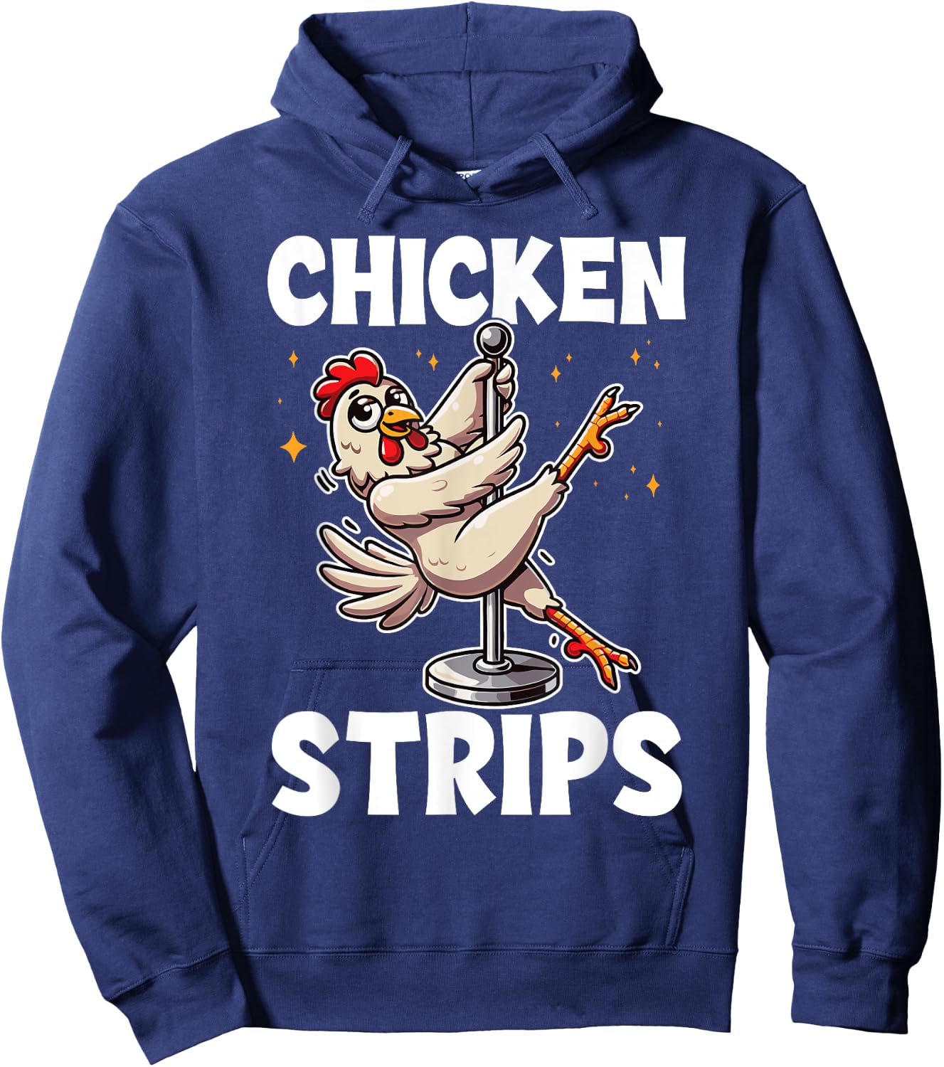 Farm Animal Humor Chicken Pole Dance Black X-Small -Adults Modern Cartoon Humor Dance Hoodie - Hoodie | Navy