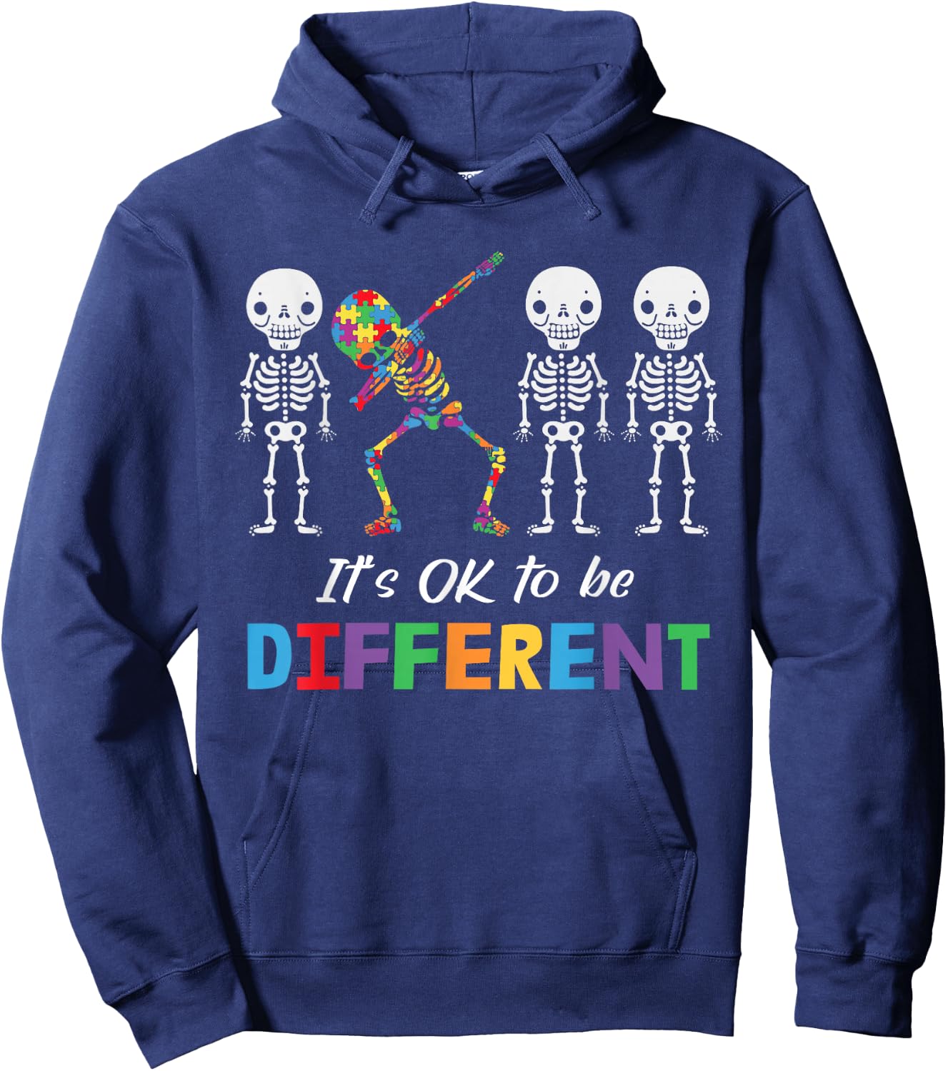 Autism Awareness Shirt Women Kid Its Ok To Be Different Hoodie - Hoodie | Navy