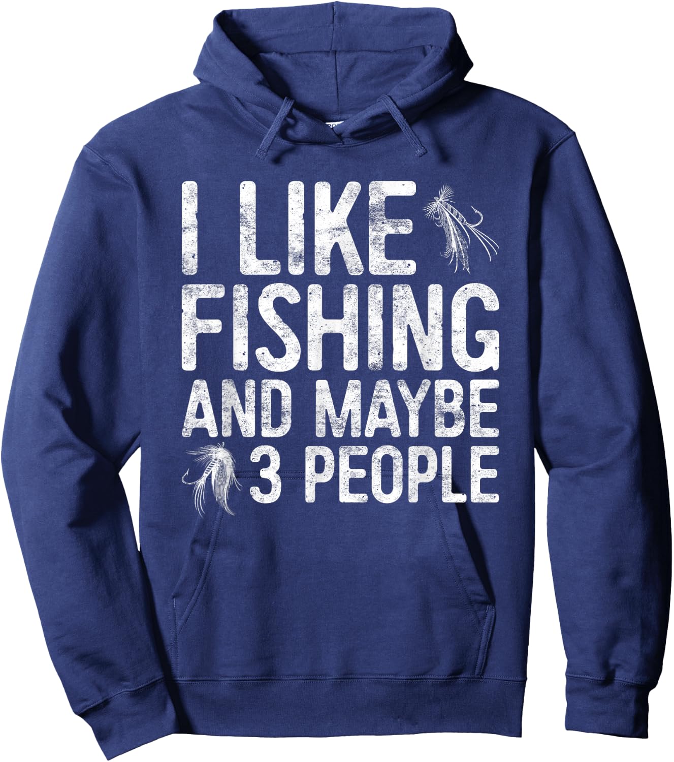 I Like Fishing And Maybe 3 People Shirt Funny Men Fisherman Hoodie - Hoodie | Navy