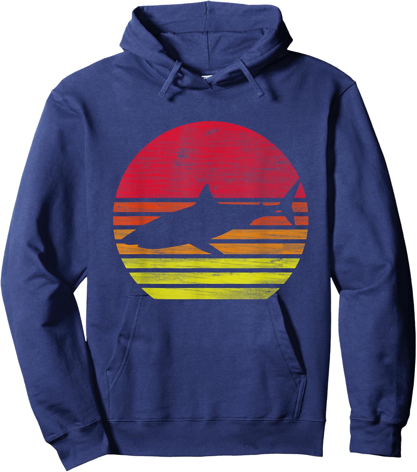 Retro Shark Hoodie - Hoodie | Navy