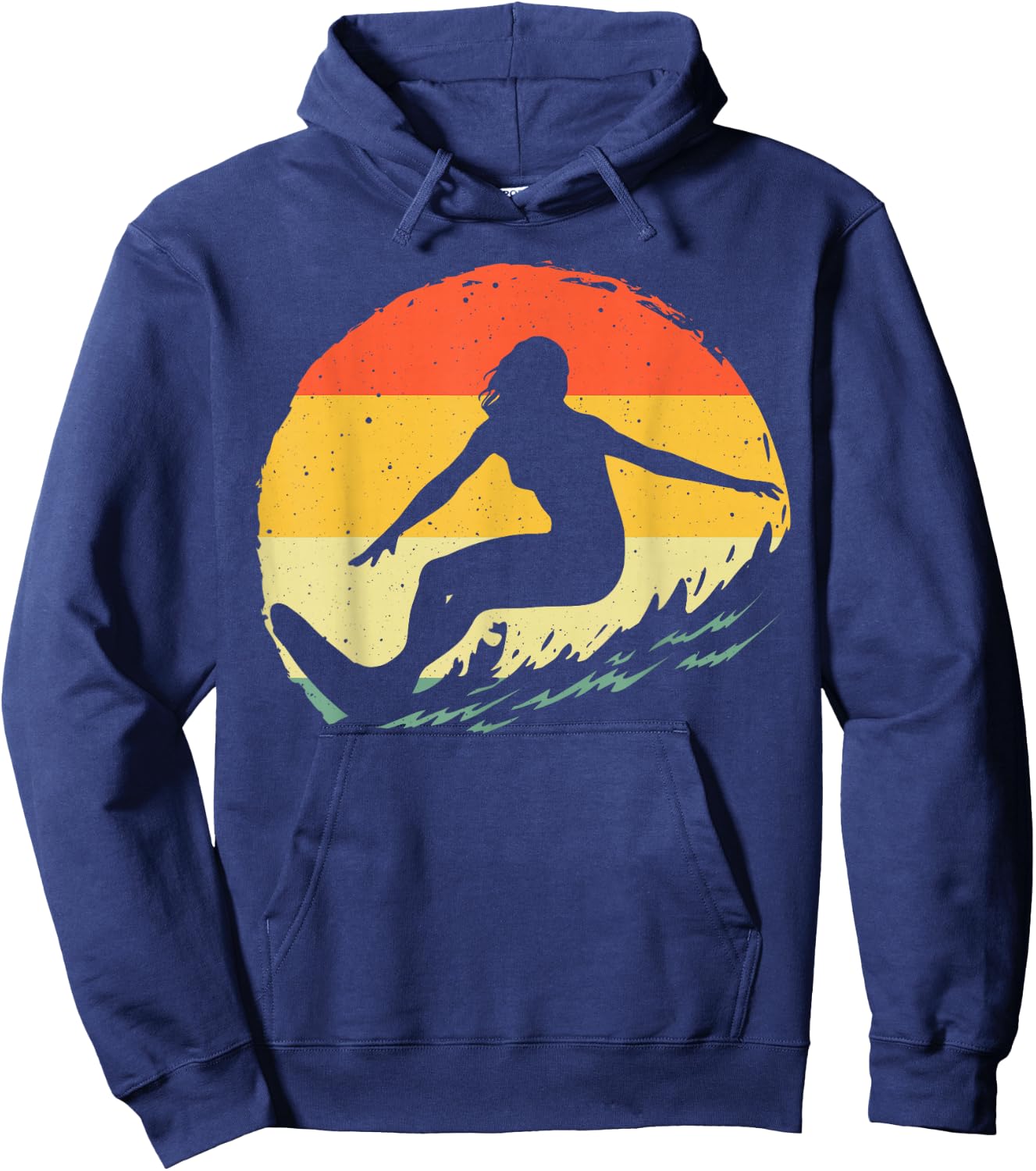 Surf Art Girls Beach Surfer Hawaiian Wave Surfing Hoodie - Hoodie | Navy