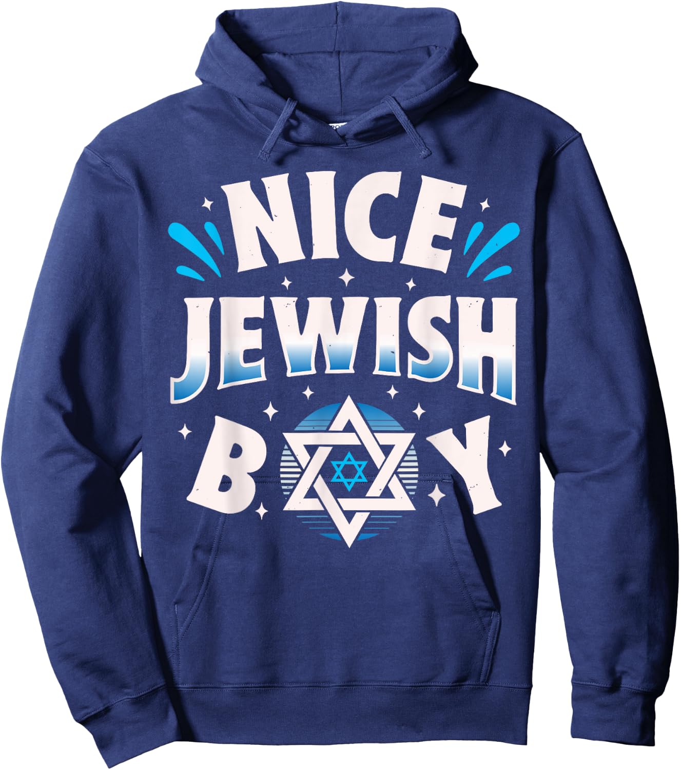 Nice Jewish Boy Hanukkah Chanukah Jews Judaism Star Of David Hoodie - Hoodie | Navy
