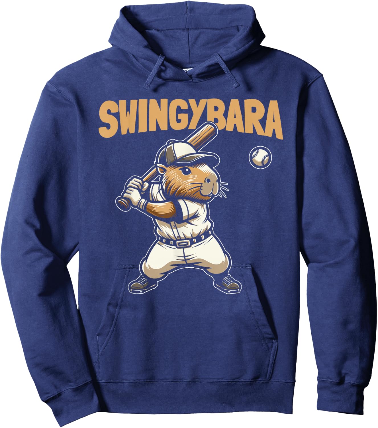 Capybara Softball Batter Catcher - Pitcher Swingybara Hoodie - Hoodie | Navy