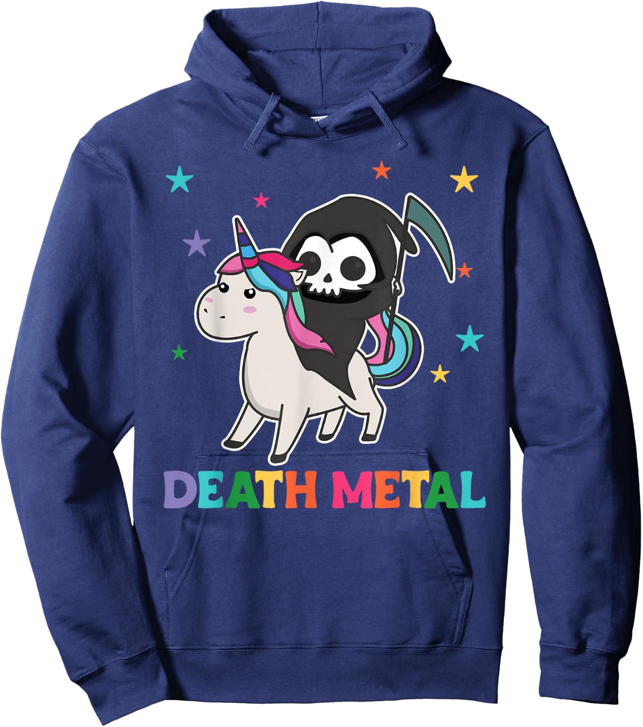 Death Metal Rock Music - death riding unicorn funny unicorns Hoodie - Hoodie | Navy