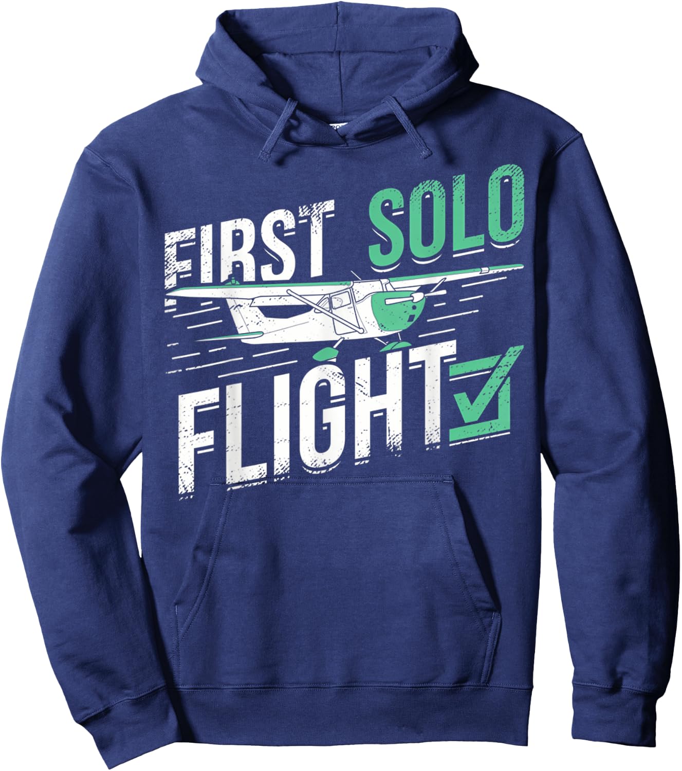 First Solo Flight Funny Pilot Airplane Flying Gifts Hoodie - Hoodie | Navy
