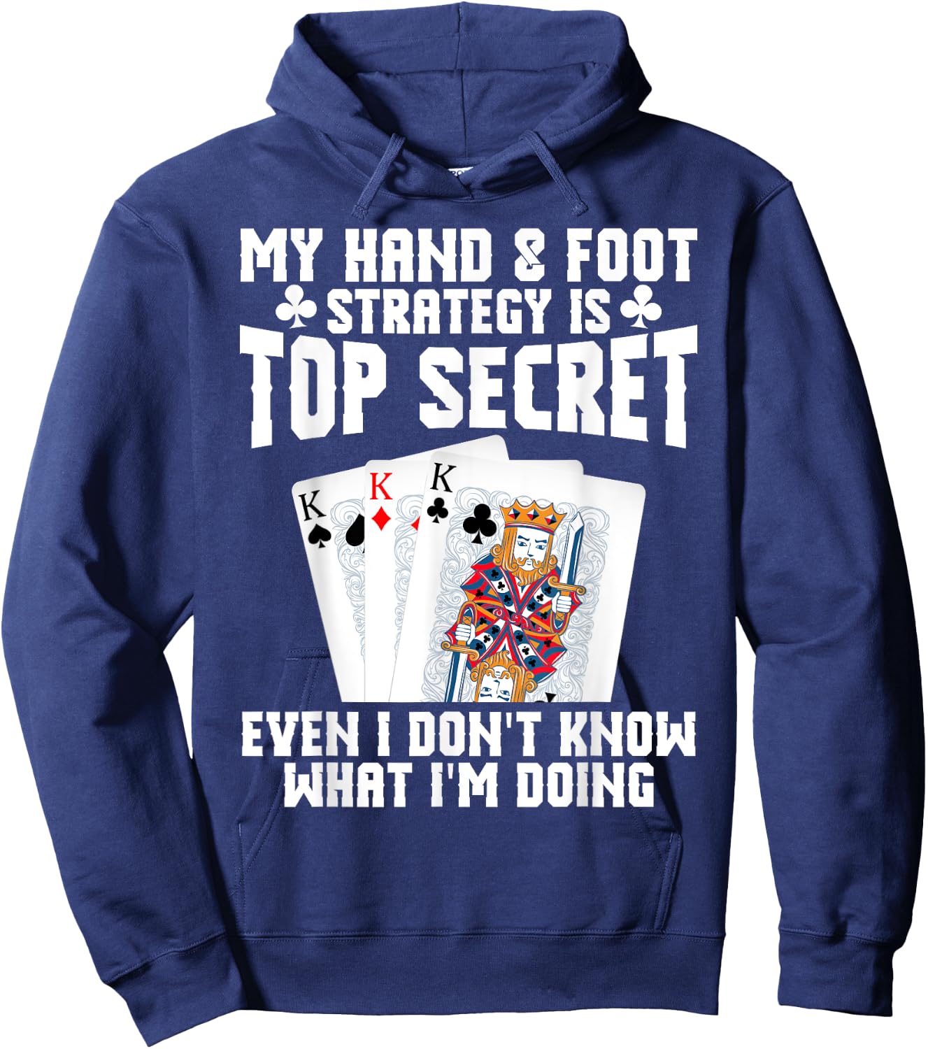 Hand&Foot Score Queen Card Game Set Player Hand and Foot Hoodie - Hoodie | Navy