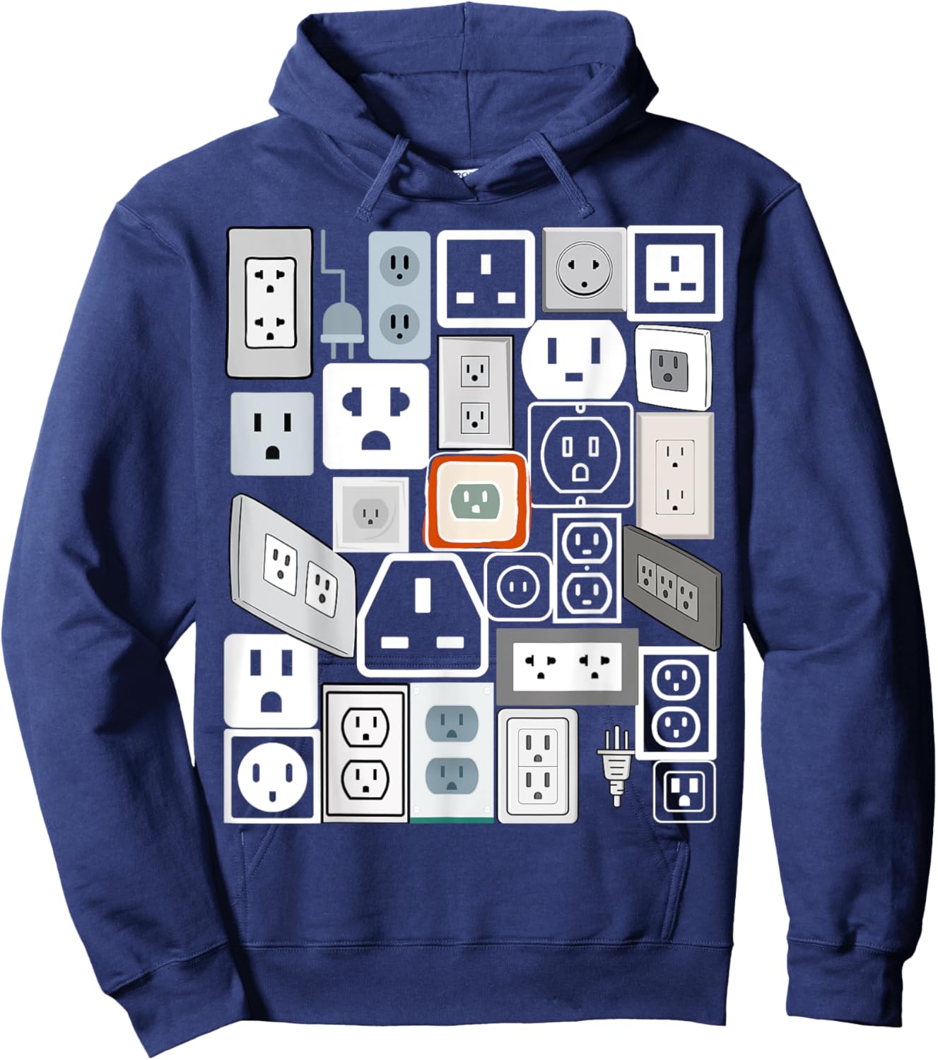 Electrical Outlet Plug and Socket Couples Halloween Costume Hoodie - Hoodie | Navy
