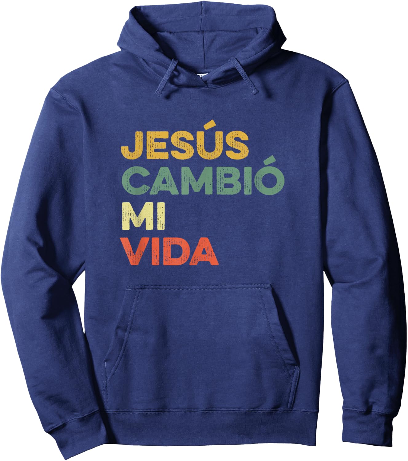 Jesus Cambio Mi Vida Hispanic God Believer Spanish Christian Hoodie - Hoodie | Navy
