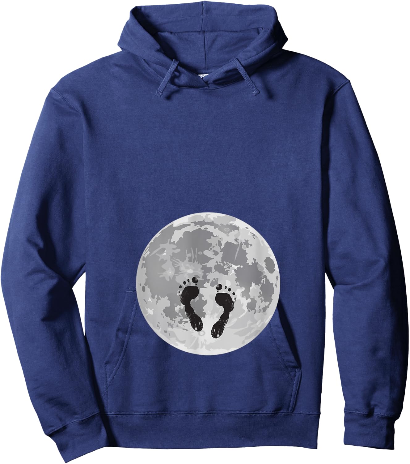 Full Moon Belly Pregnancy Announcement Baby footsteps Hoodie - Hoodie | Navy